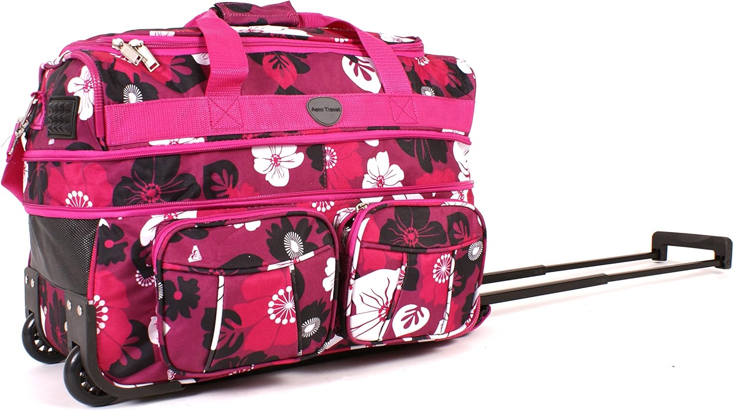 18" KSEXFP100 FUCHSIA FLOWERS Expandable Cabin Sized Wheeled Holdall Amazon.co.uk Fashion
