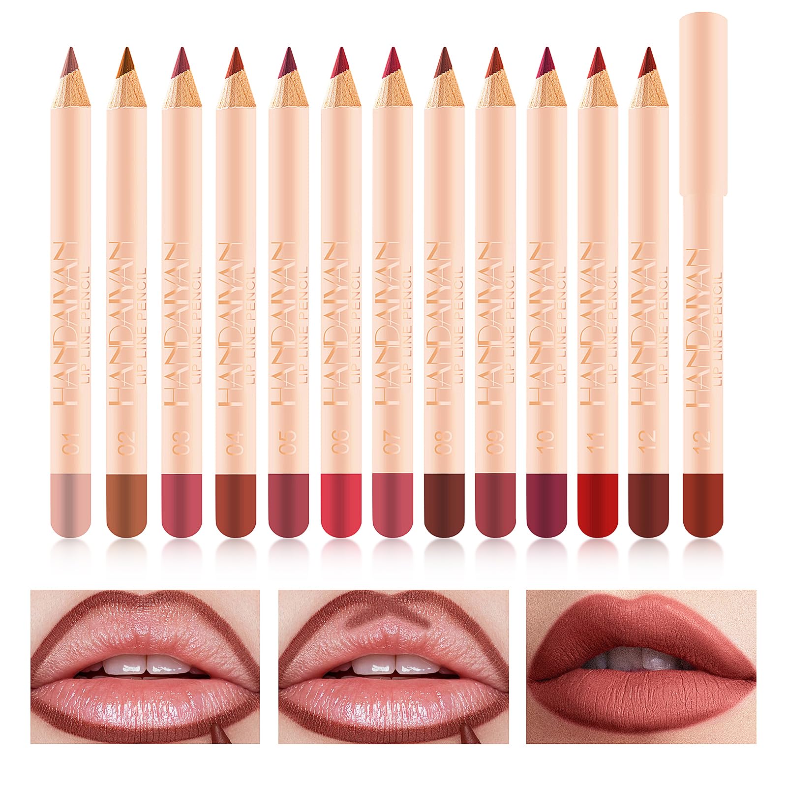 Likesing 12 Piezas Perfilador Labios Pintalabios Permanente Rojo Rosa Brillo Barra de Labios Labiales Mate Larga Duracion Labial Delineador Labios Lip Tint Lip Liner Mujer Maquillaje Kit Regalo