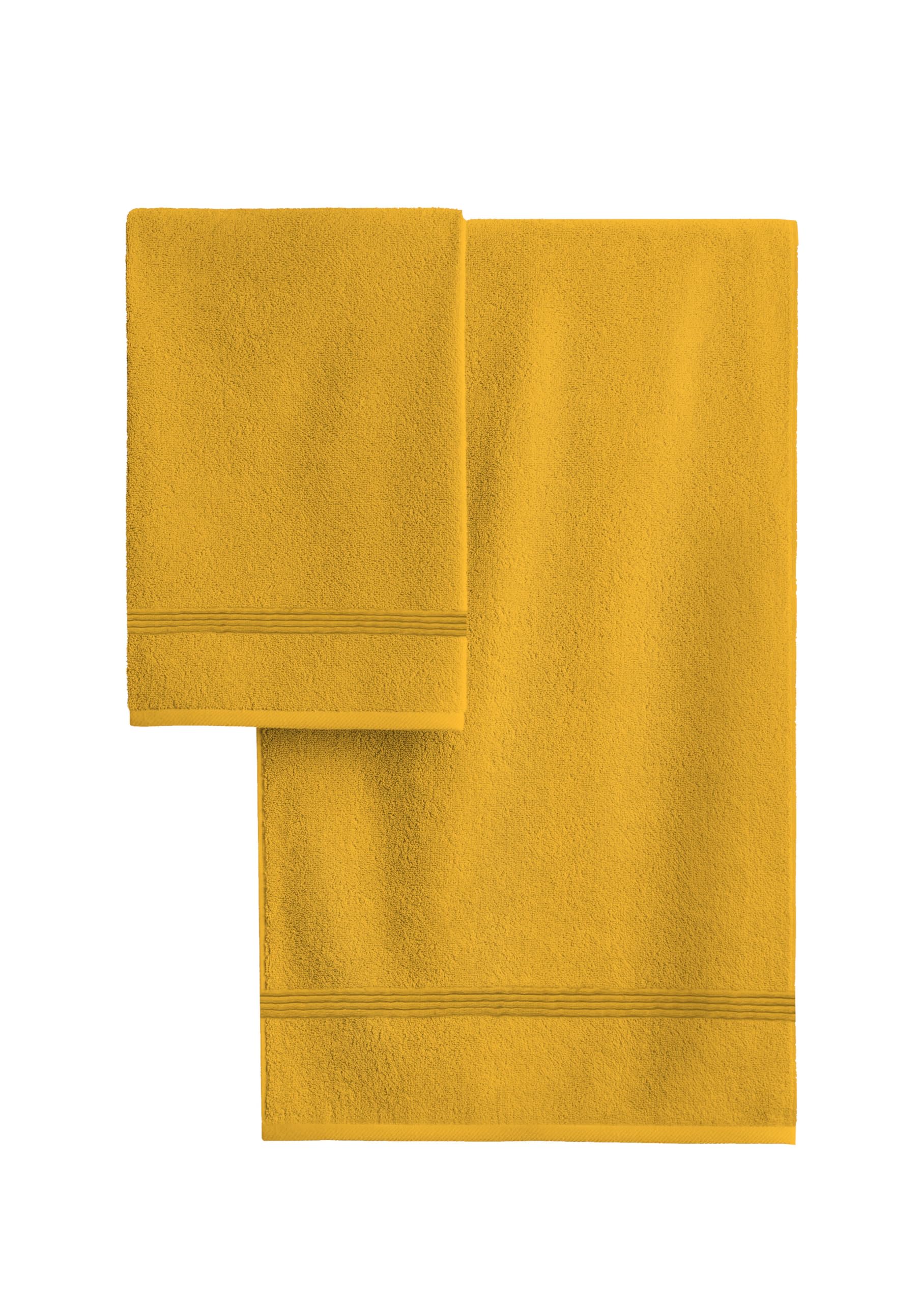 zer0bed, Lilac Bath Towels, Set of 2 Bath Towels, Face Towel, Bidet Towel, Plain Colour, Yellow, 100% Cotton, Set of 2 - Image 3