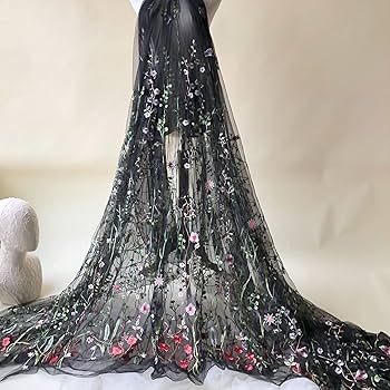 Amazon.com: Black Tulle Exquisite Floral Alice Embroidered