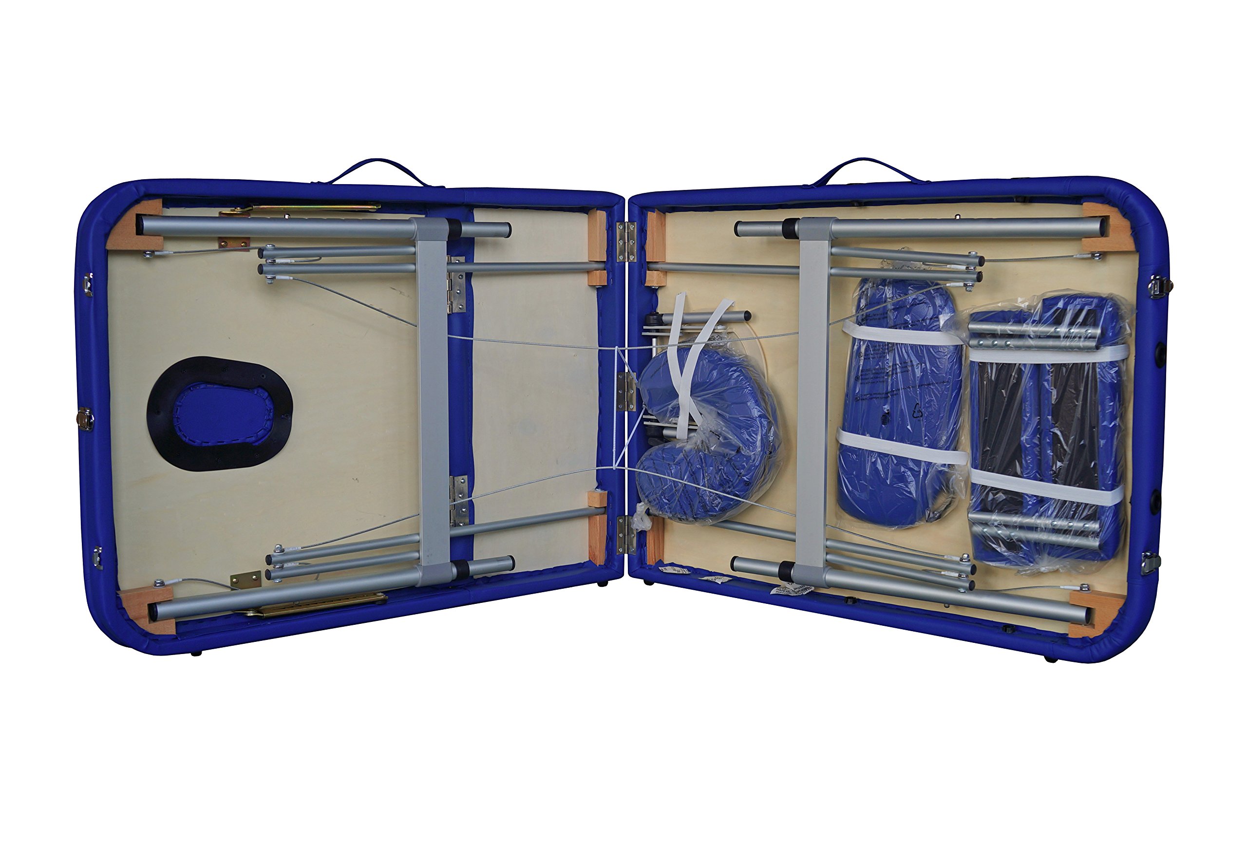 EUROPA Lettino Portatile in Alluminio per Massaggi, Estetica, Tattoo e Terapie - Leggero, Regolabile e Resistente, Ideale per Professionisti e Centri Estetici (Blue)