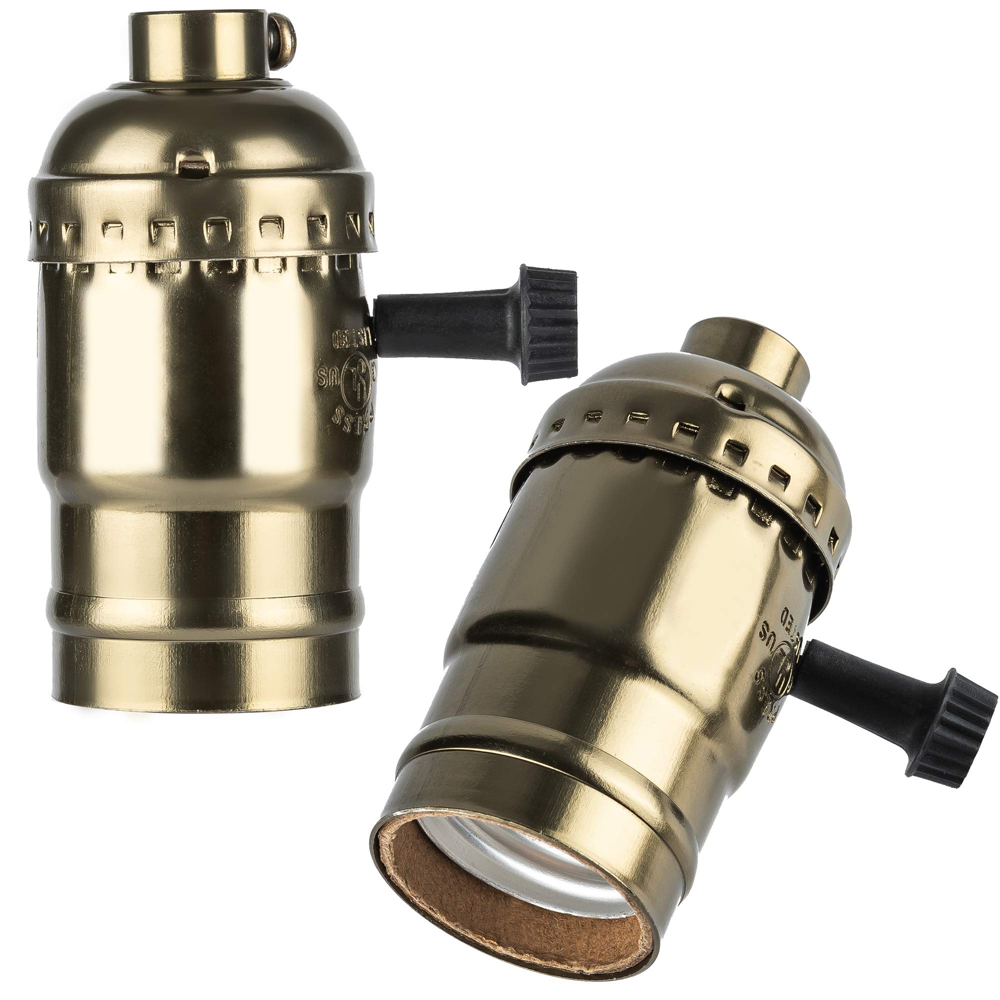 Buy 2Pack UL Listed 3Way Lamp Socket Replacement JACKYLED E26 E27 Medium Screw Base Socket