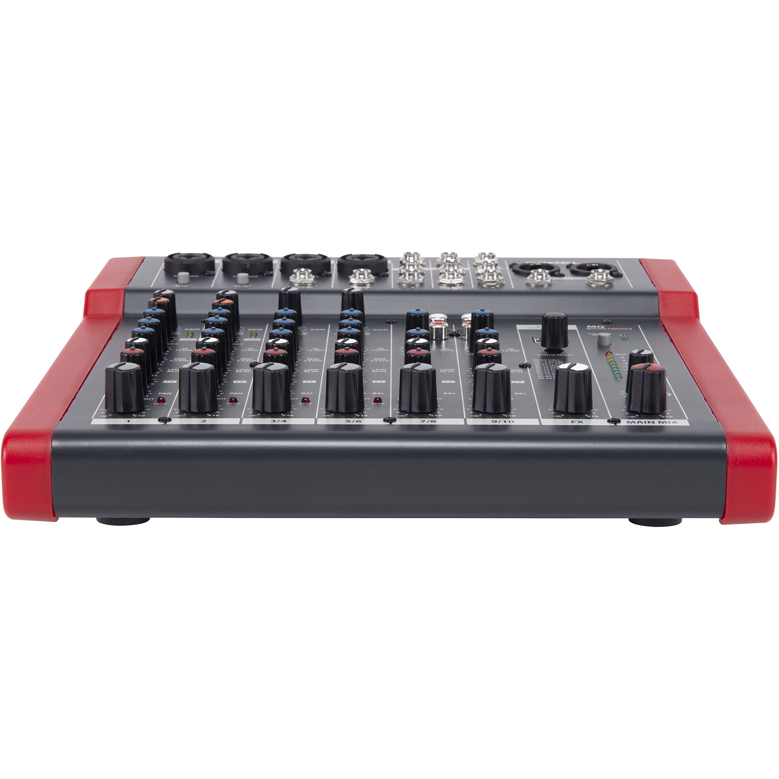 Proel MQ10FX - Mixer ultra compatto con 10 ingressi e 2 bus di uscita + FX effetti di qualità per Canto, Live e Karaoke, colore: Nero/Rosso (MQ10FX)