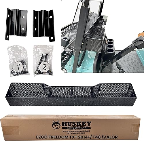 Cesta de almacenamiento frontal para carrito de golf Huskey, compatible con EZGO TXT/RXV, Club Car DS (2000.5+) Precedent/Tempo/Onward, Yamaha G29