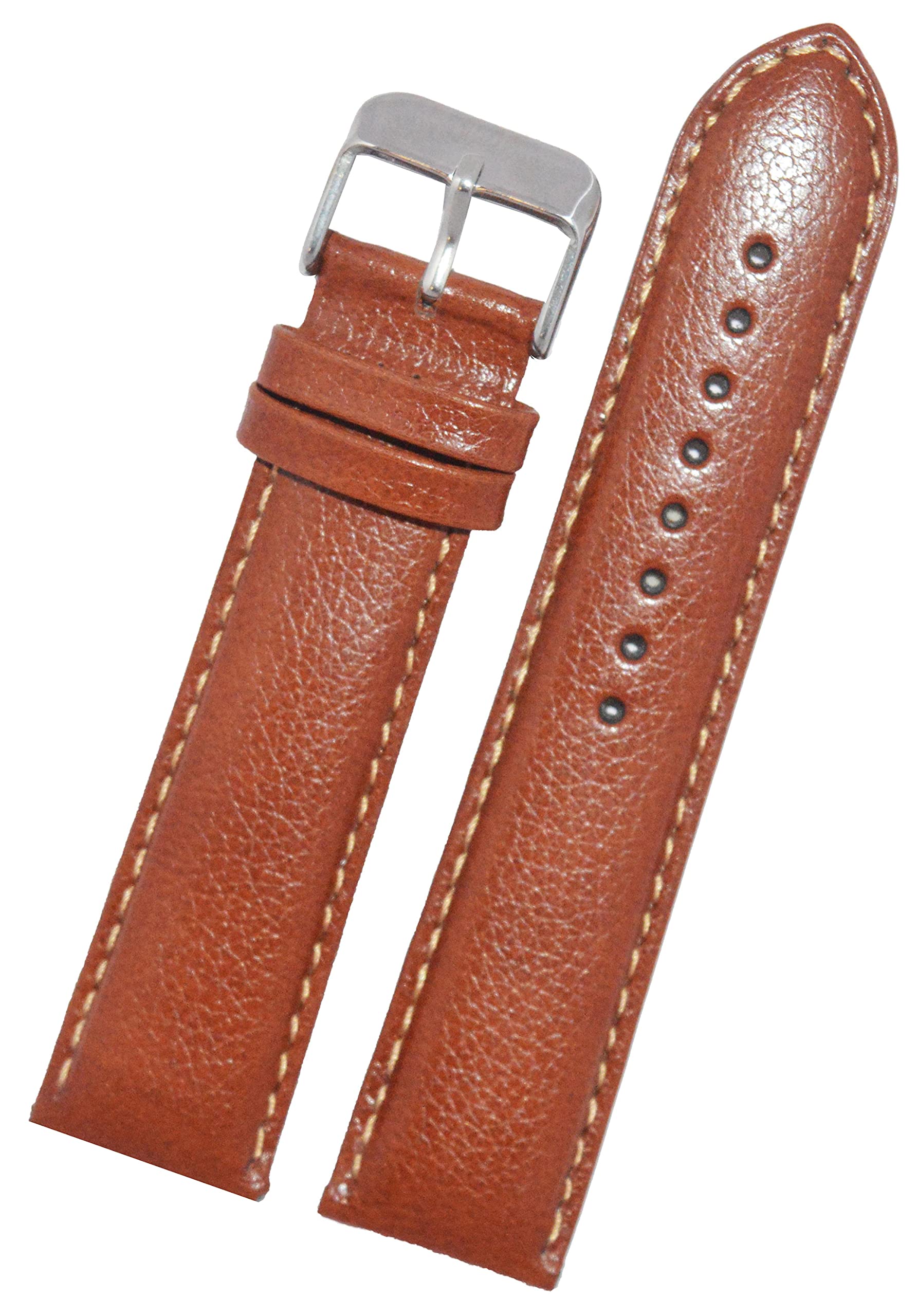 SURU® 22mm Dotted Padded Ogive Tip Leather Watch Strap/Band for Men Women (Colour - Tan/Size -22mm) (Size Guide in 3rd Image) T8 (B09842ZVGM) Amazon Price History, Amazon Price Tracker