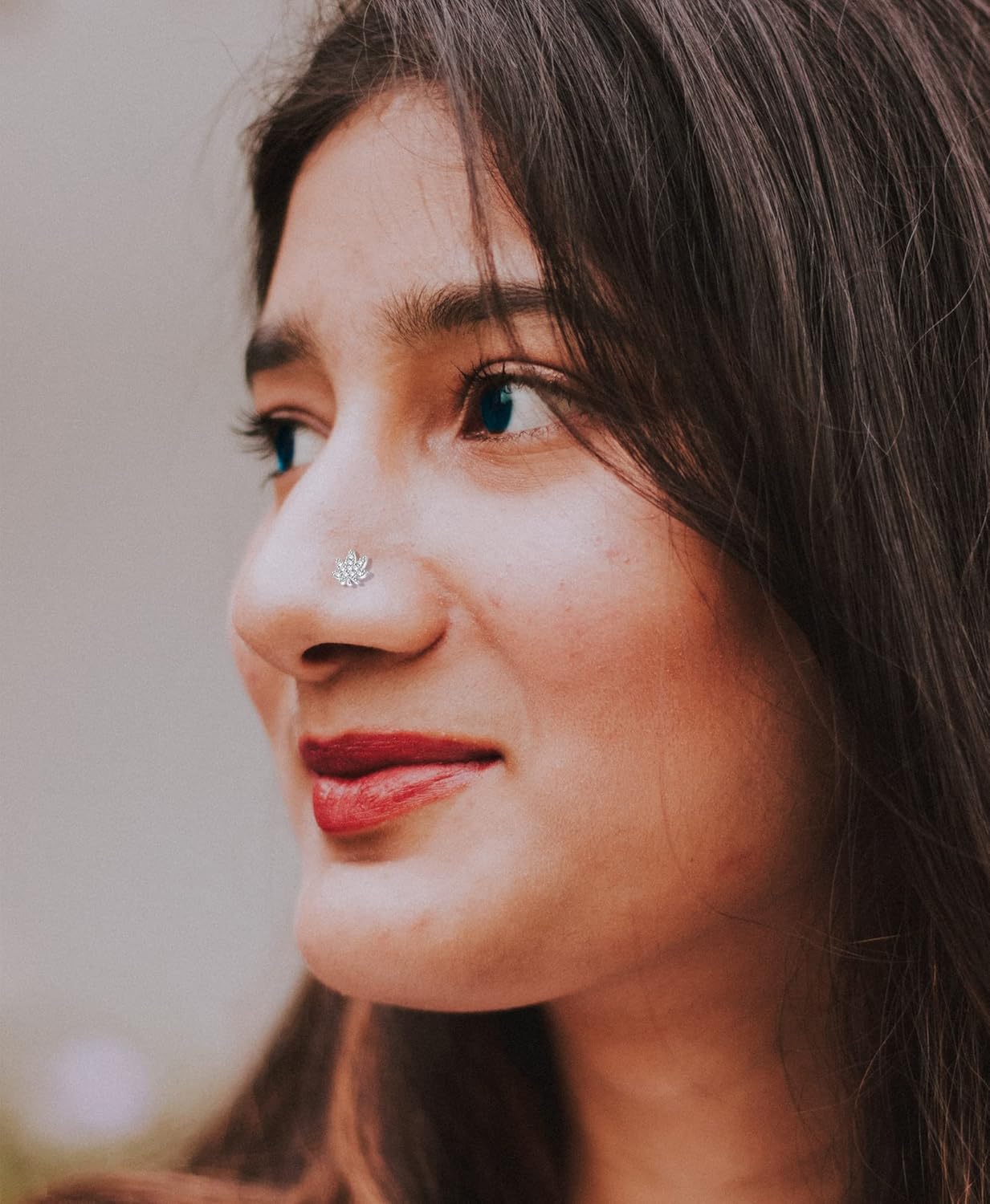 Tornito 16Pcs Nose Stud Rings L Screw Shaped Nose Ring Flower Snake Butterfly Heart Eye CZ Dangle Nose Rings Stud Body Piercing Jewelry for Women Men 20G Silver Pink Tone - Image 4