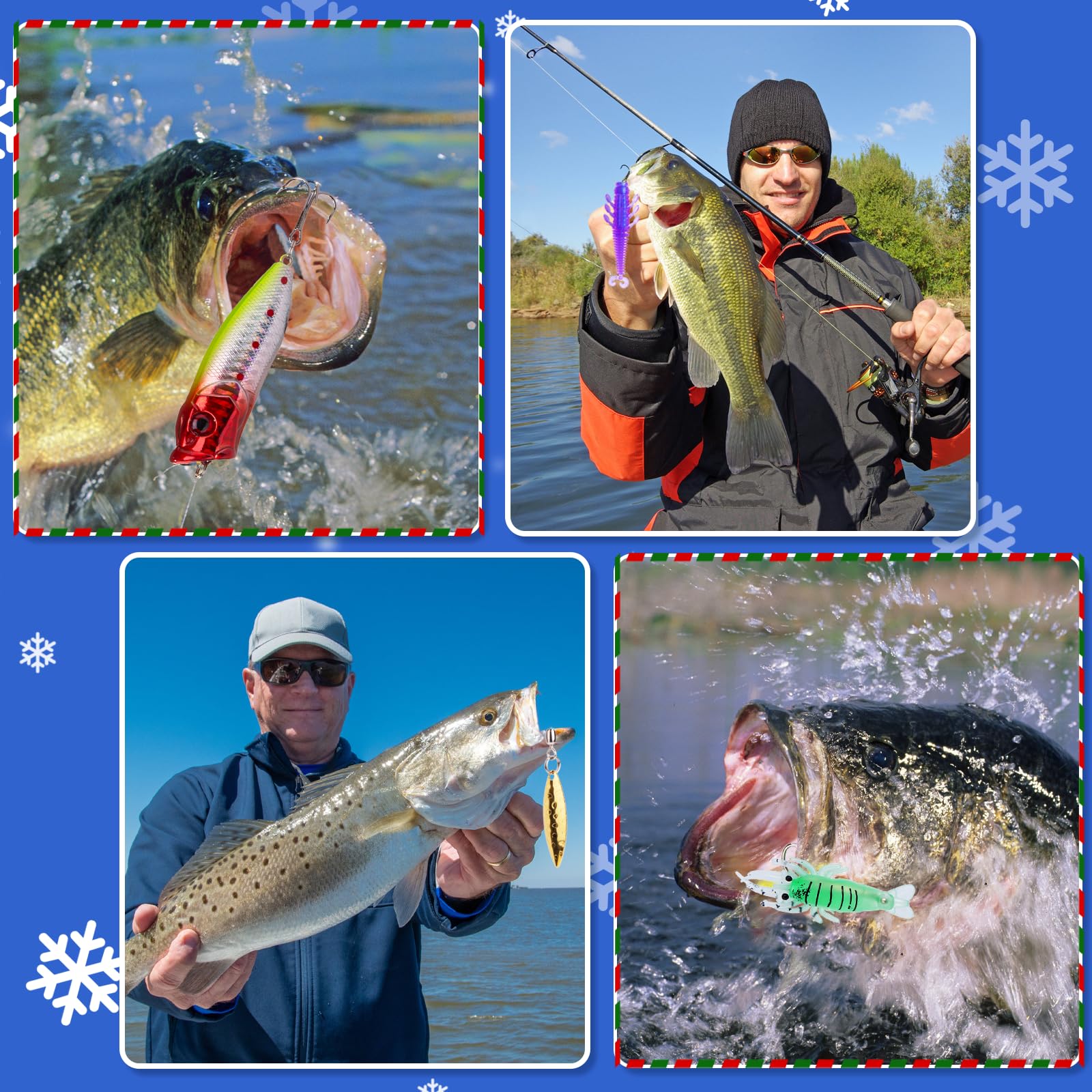 Calendario de Adviento de pesca 2025 para hombres adultos, adolescentes y niños, regalos de cuenta regresiva de Navidad de 24 días, kit de accesorios de herramientas de pesca para los amantes de la