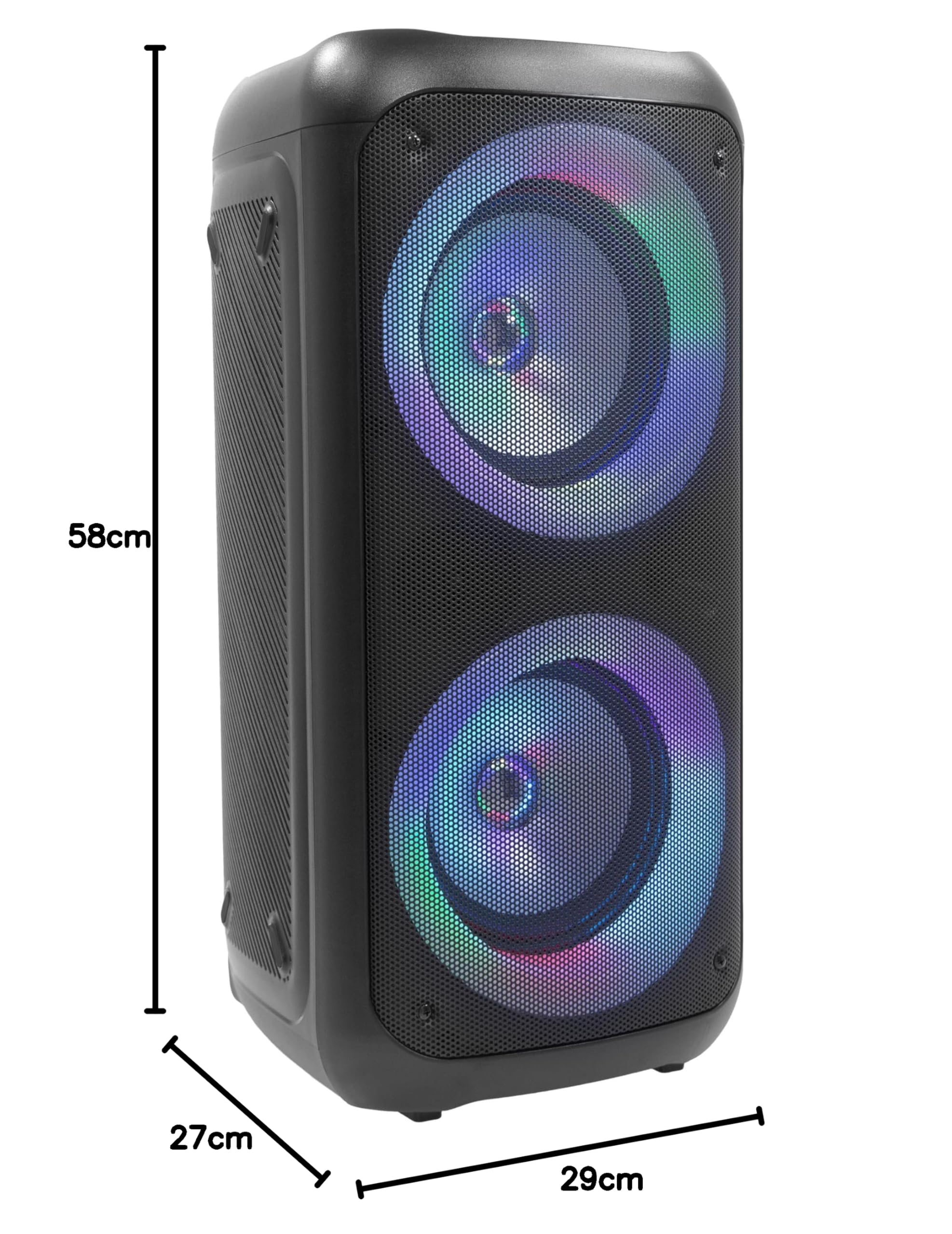 BoomTone DJ Traveler 400 Enceinte sur Batterie, idéale pour Les DJ Mobiles et Les fêtes privées, Bluetooth, lumière intégrée, USB/SD, Poignée de Transport télescopique.
