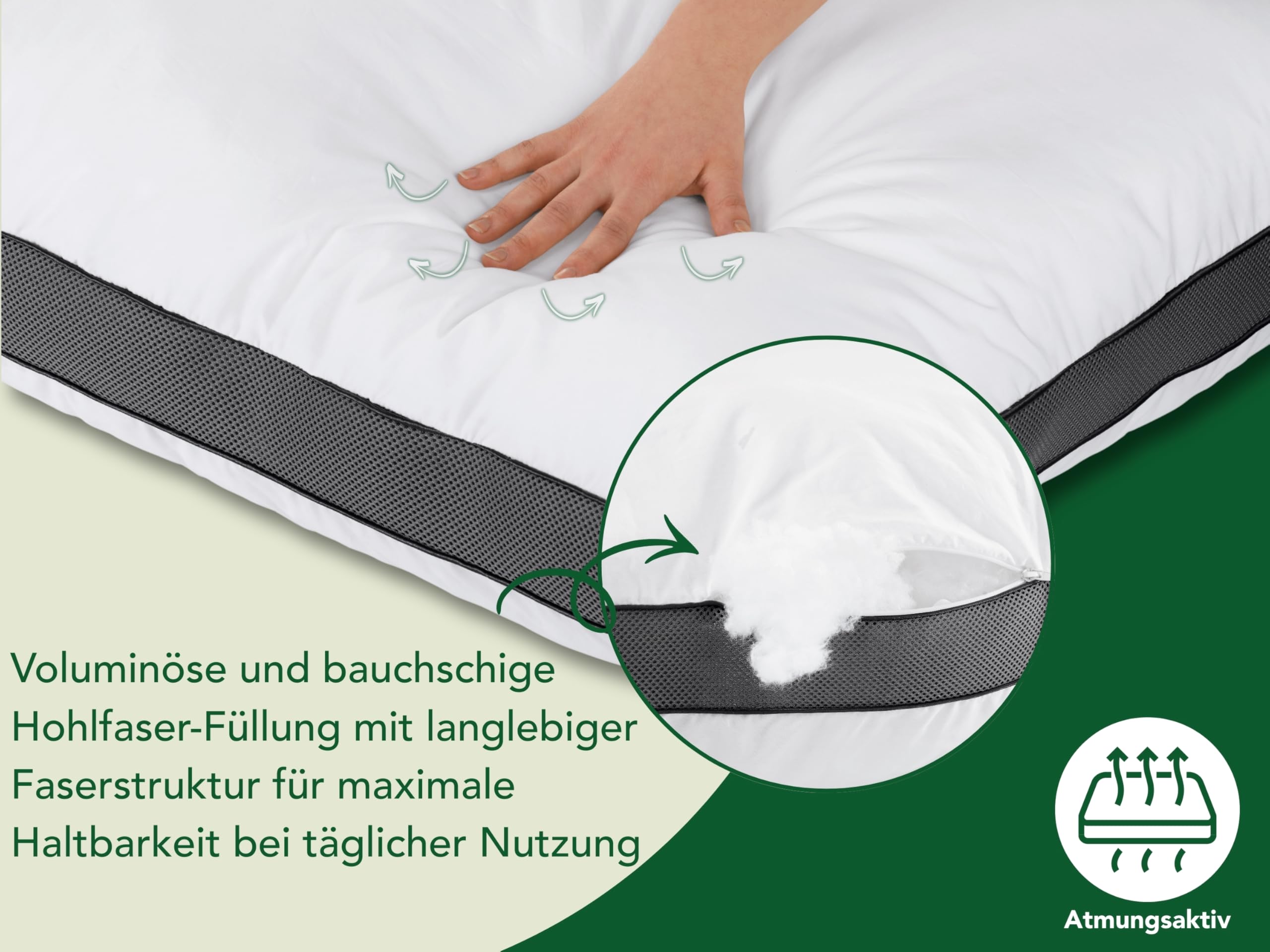 DREAMSTAR Kopfkissen Lyocell 2er Set 80x80 Wohlfühlkissen I Kissen, Nackenkissen I Schlafkissen atmungsaktiv waschbar für Allergiker I Seitenschläfer, Rückenschläfer, Bauchschläfer I Öko-TEX®