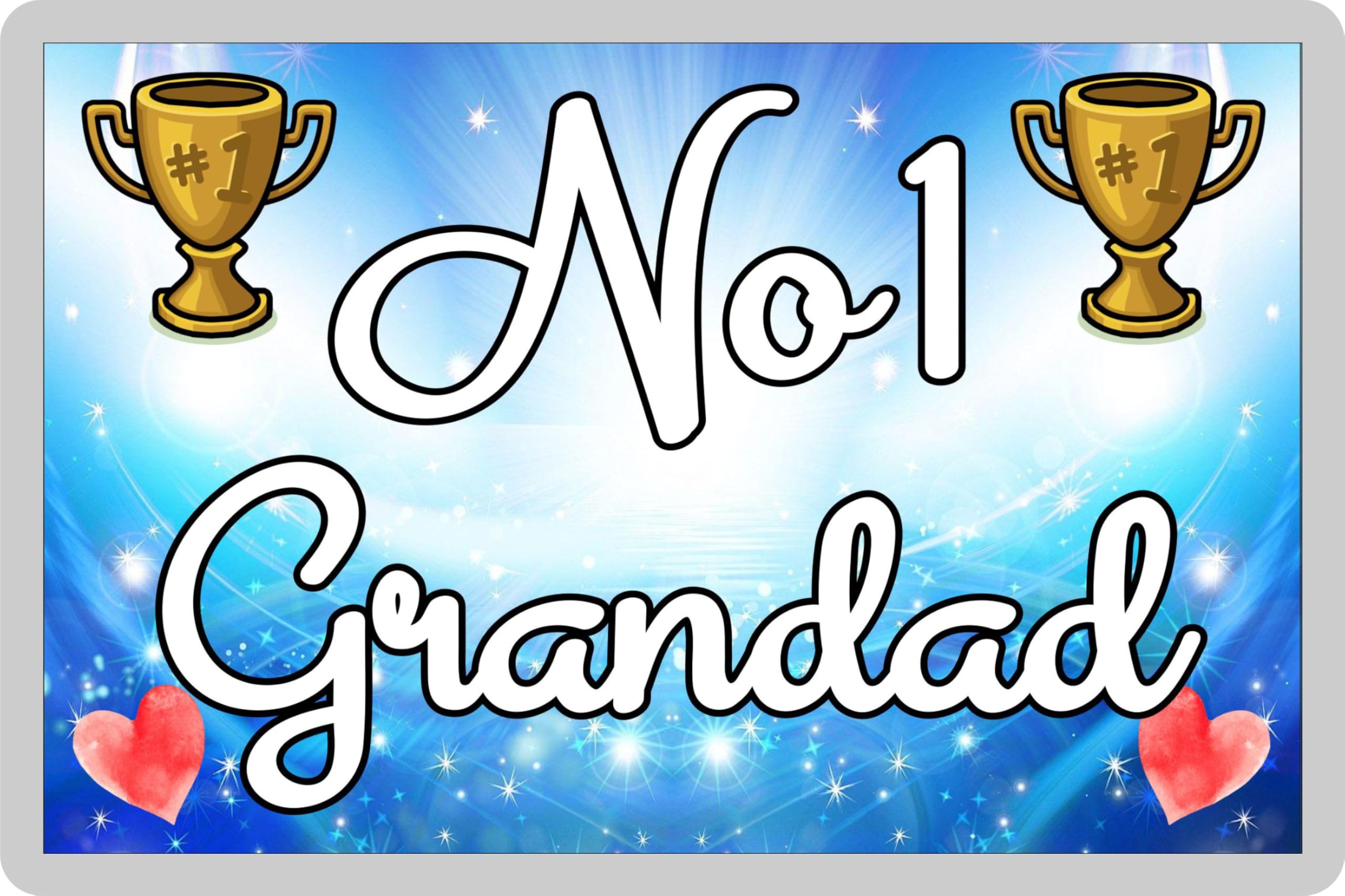 Decalarama Grandad Fridge Magnet Gift – Number One Grandad - Fun Cute Novelty Family Present