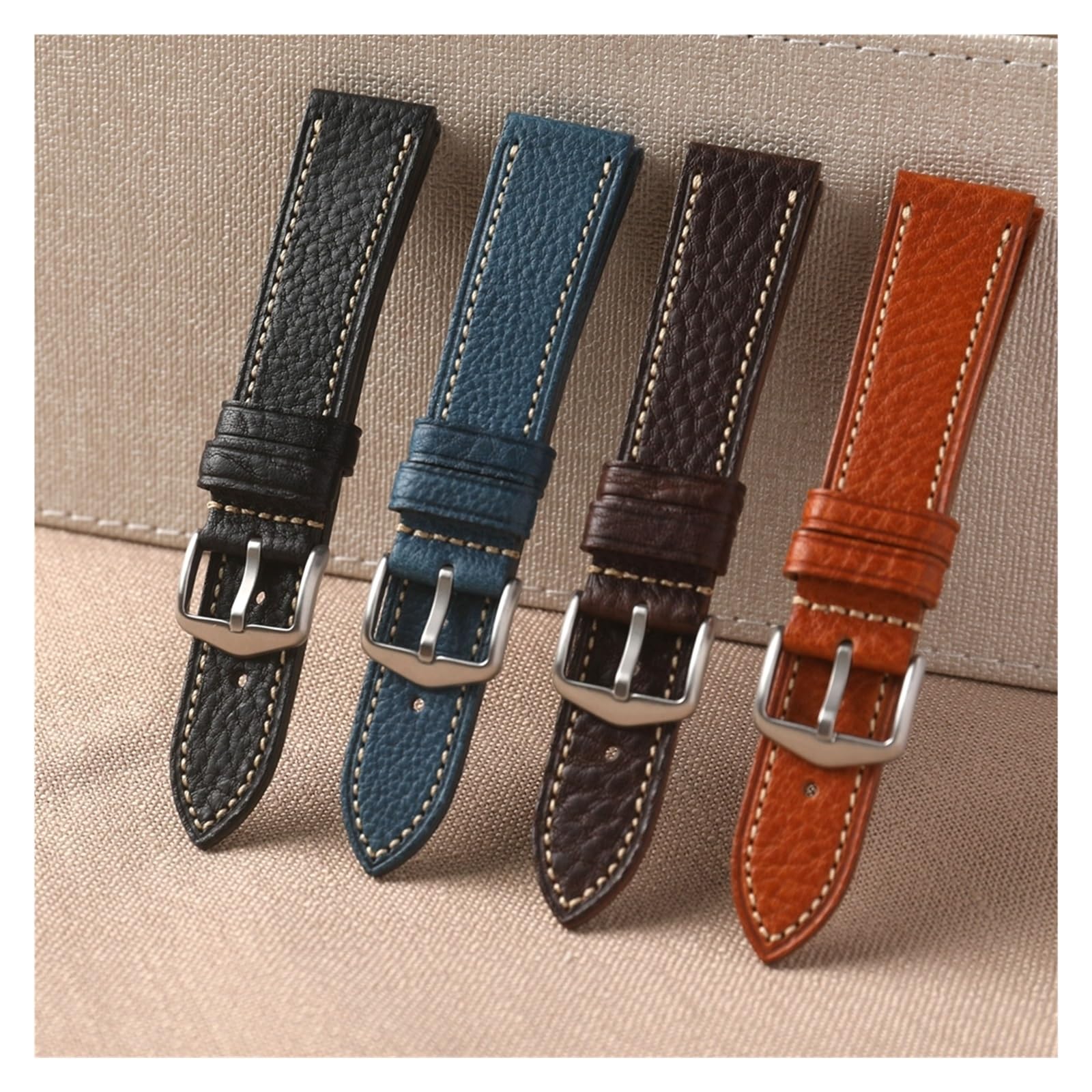 Ręcznie robiony skórzany pasek do zegarka 18 20 22 mm vintage brązowa czarna męska bransoletka w stylu retro