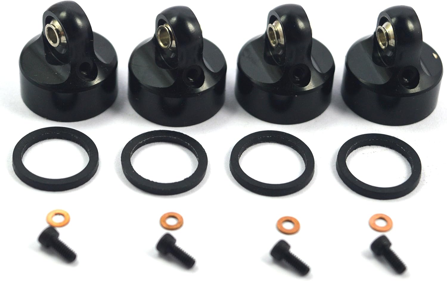 Dhawk Racing CNC Aluminum Shock Caps Black for Traxxas