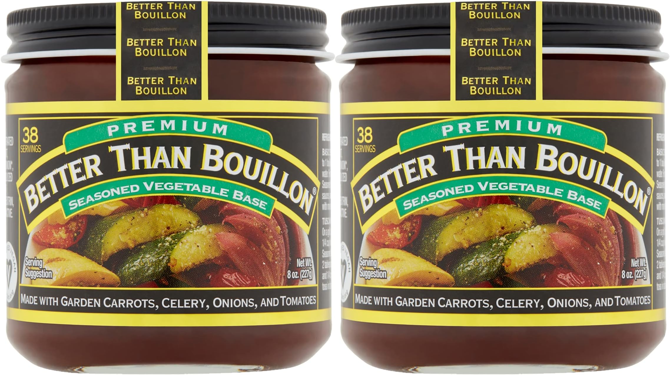 Premium Seasoned Vegetable Base, Blendable Base for Added Flavor, 38 Servings Per Jar 8 Ounce (Pack of 2)