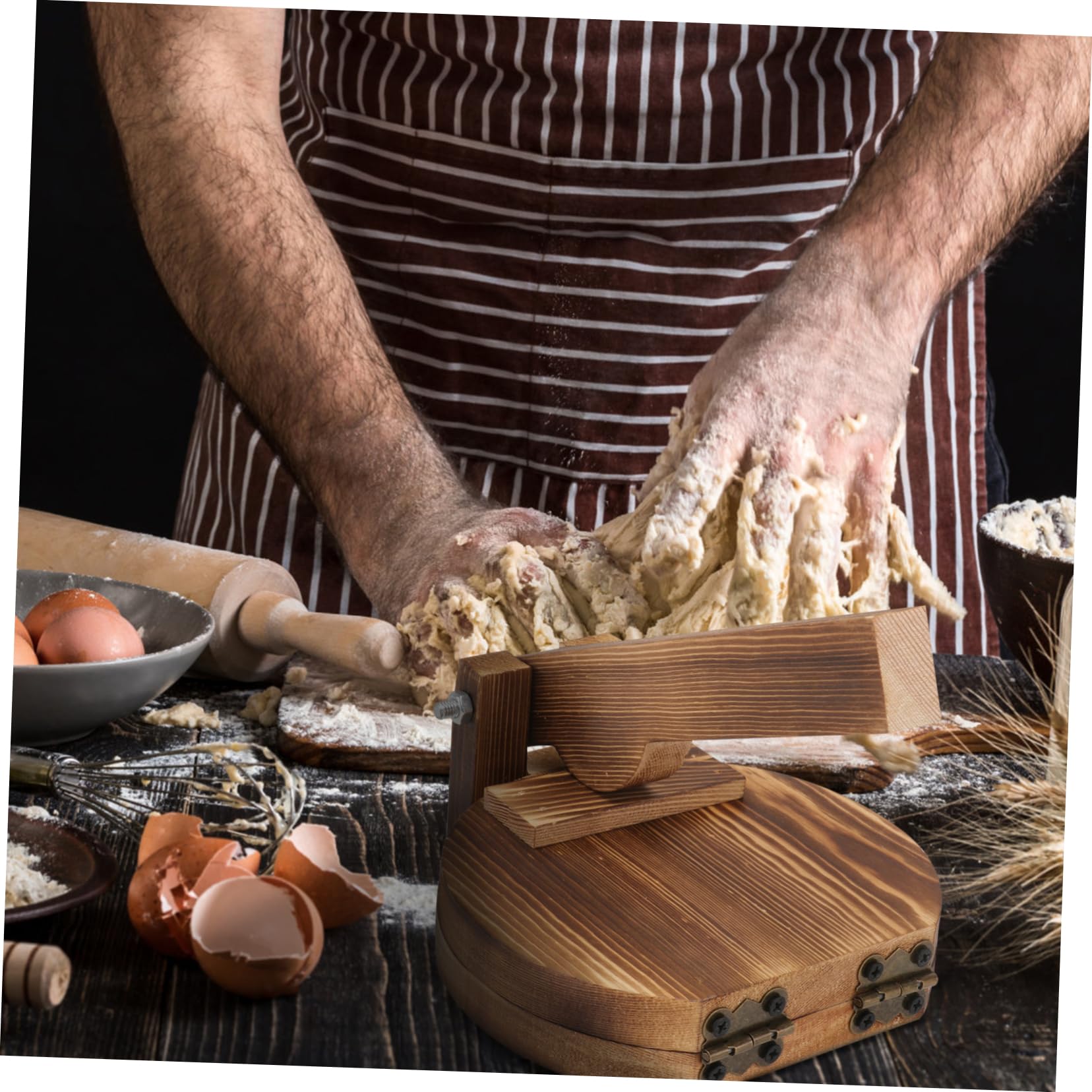 Healifty Dumpling Skin Maker Multifunctional Wood Pressing Tool Perfect for Homemade Dumplings