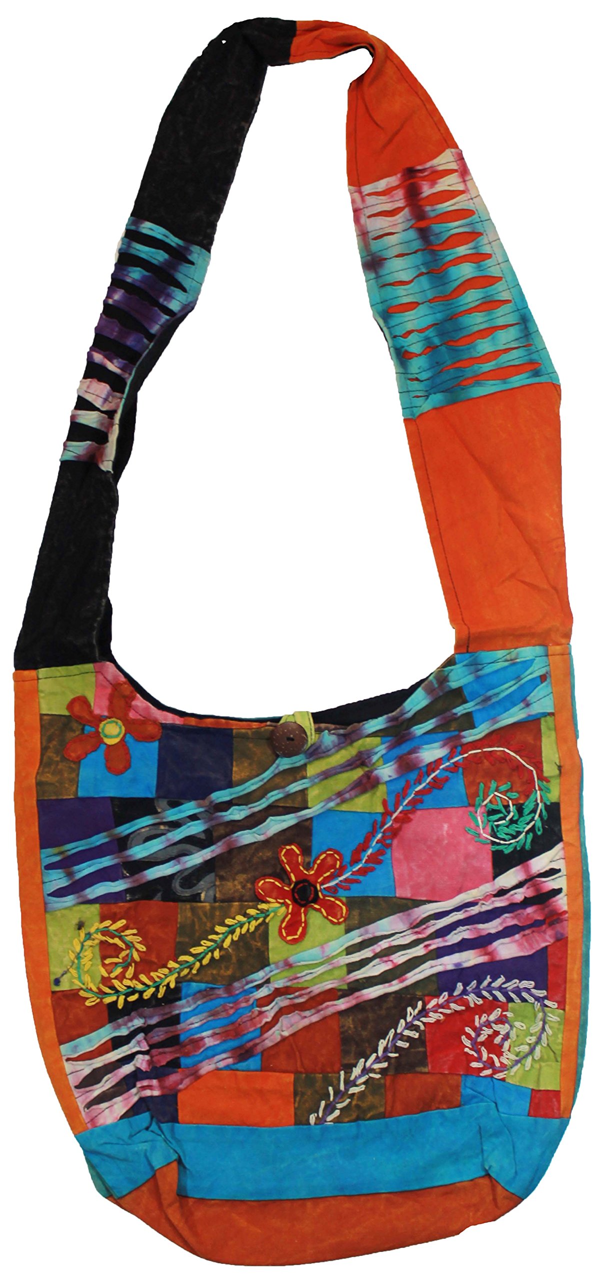 Hobo Bohemian Hippie Ripped Razorcut Crossbody Bag Purse Handmade Nepal