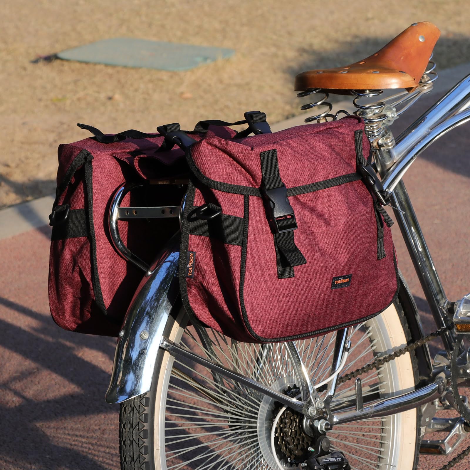 TOURBON Sacoche Double en Nylon pour Porte-Bagages arrière de vélo