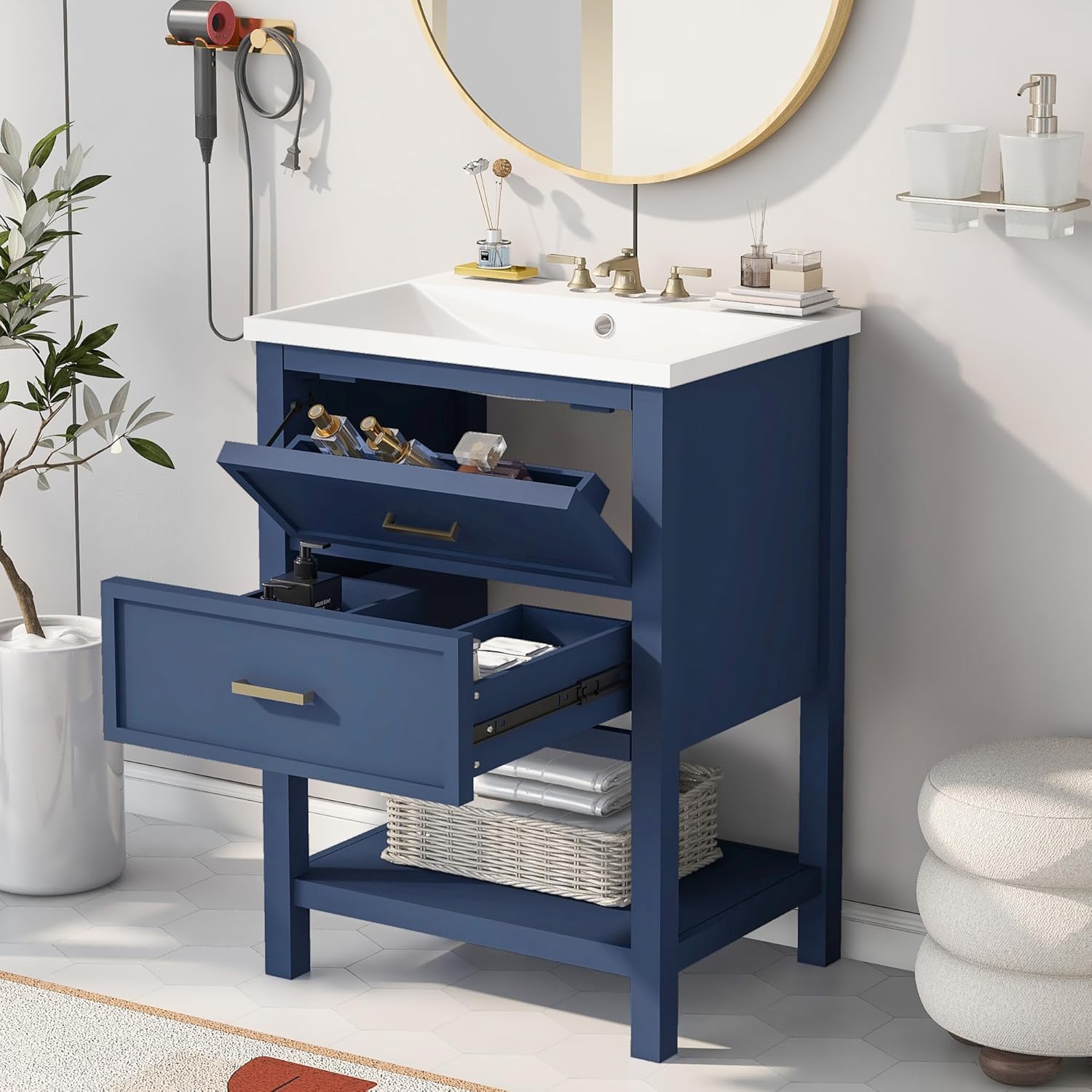 Amazon.com: Merax 24'' Bathroom Vanity with Top Sink, Modern Bathroom ...