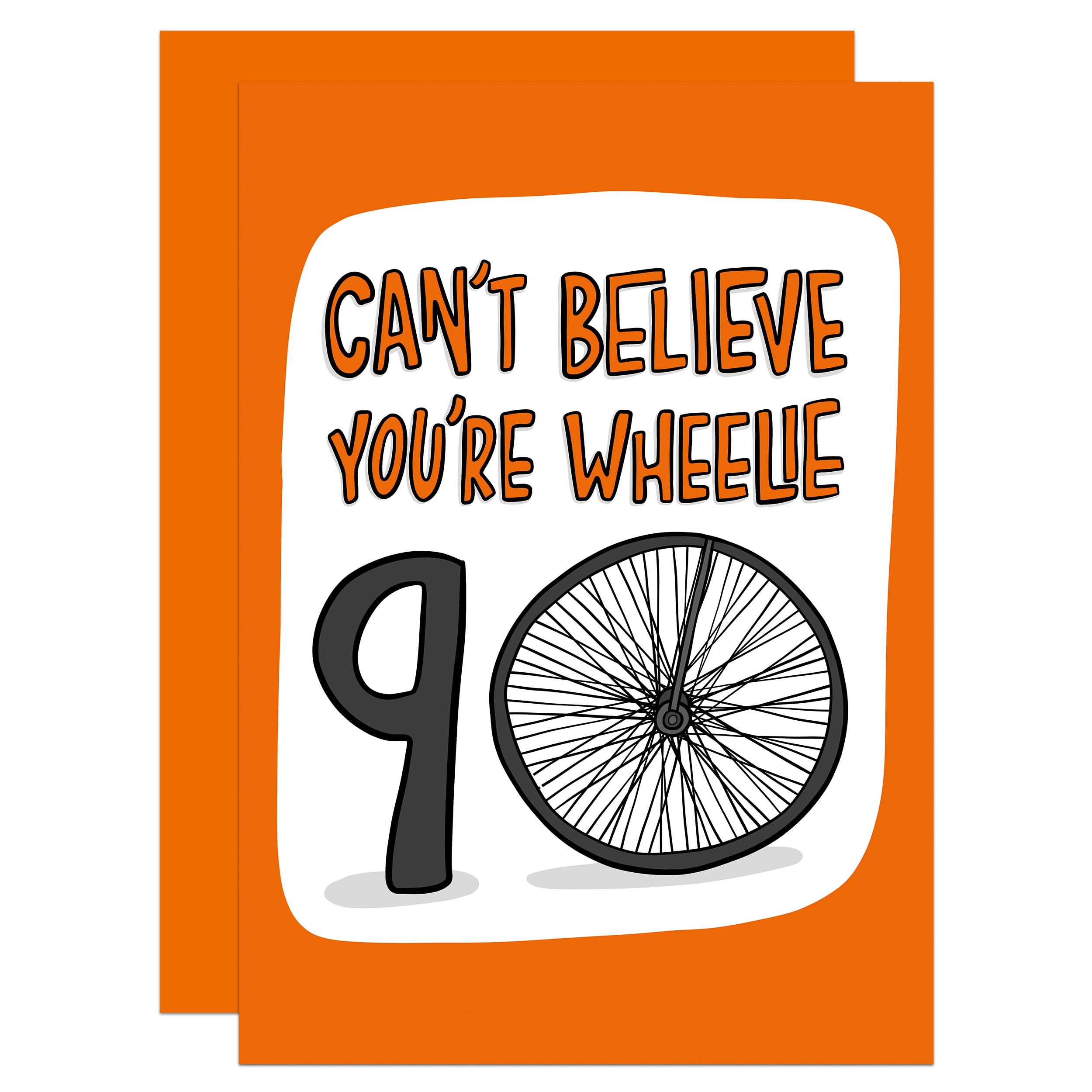 Bike 90th Birthday Card, Funny Cycling Card, Card for Grandma, Card for Grandad, Card for Friend, Funny Birthday Card, Cyclist Card, Bike Milestone Birthday A6 Card (90th)