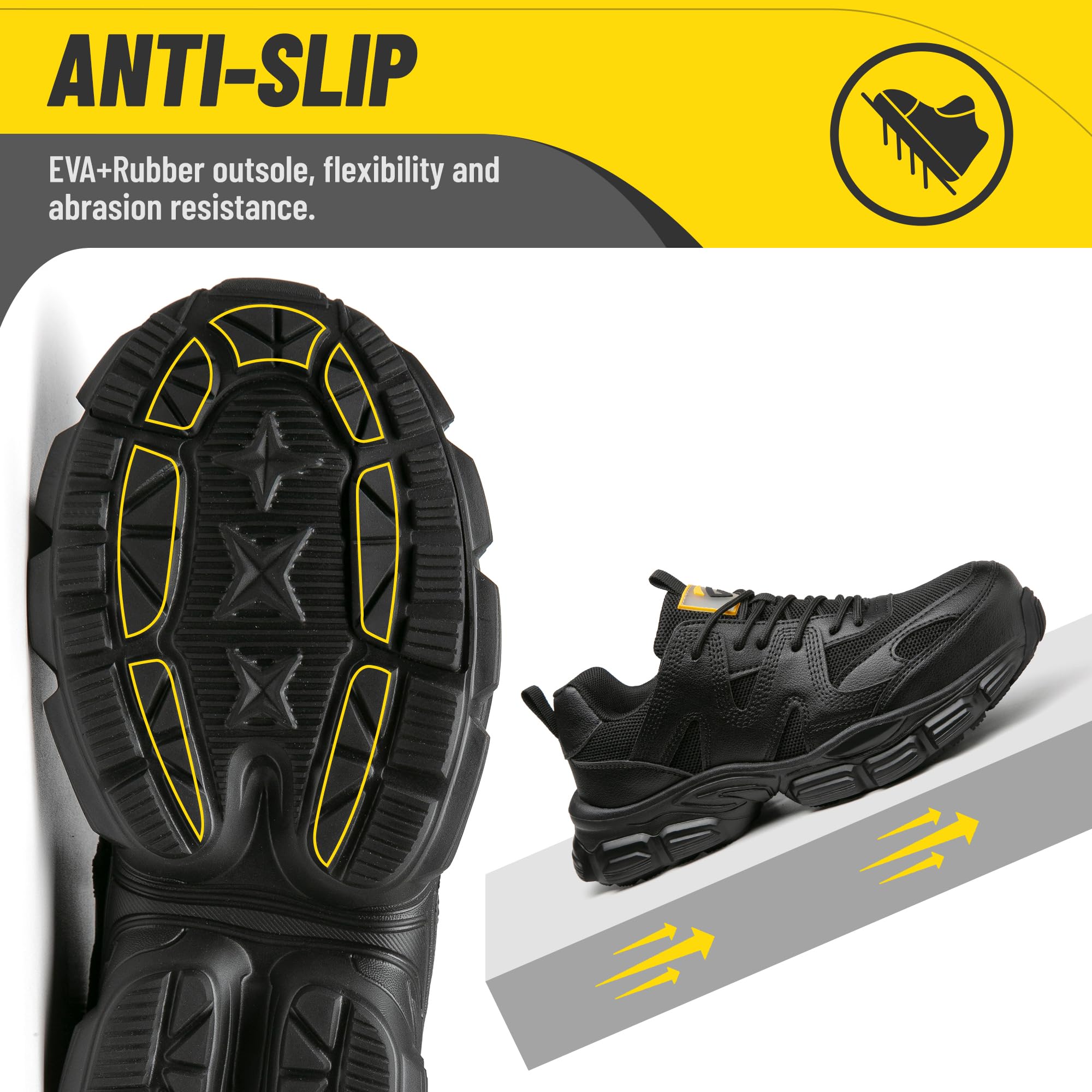 KOIFISH Zapatos de Seguridad Mujer Punta de Acero Antideslizantes Ligeros