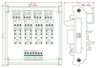 Vista 6 de Electronics-Salon Montaje en carril DIN 4 módulo de interfaz de relé de señal DPDT, versión DC 24V.