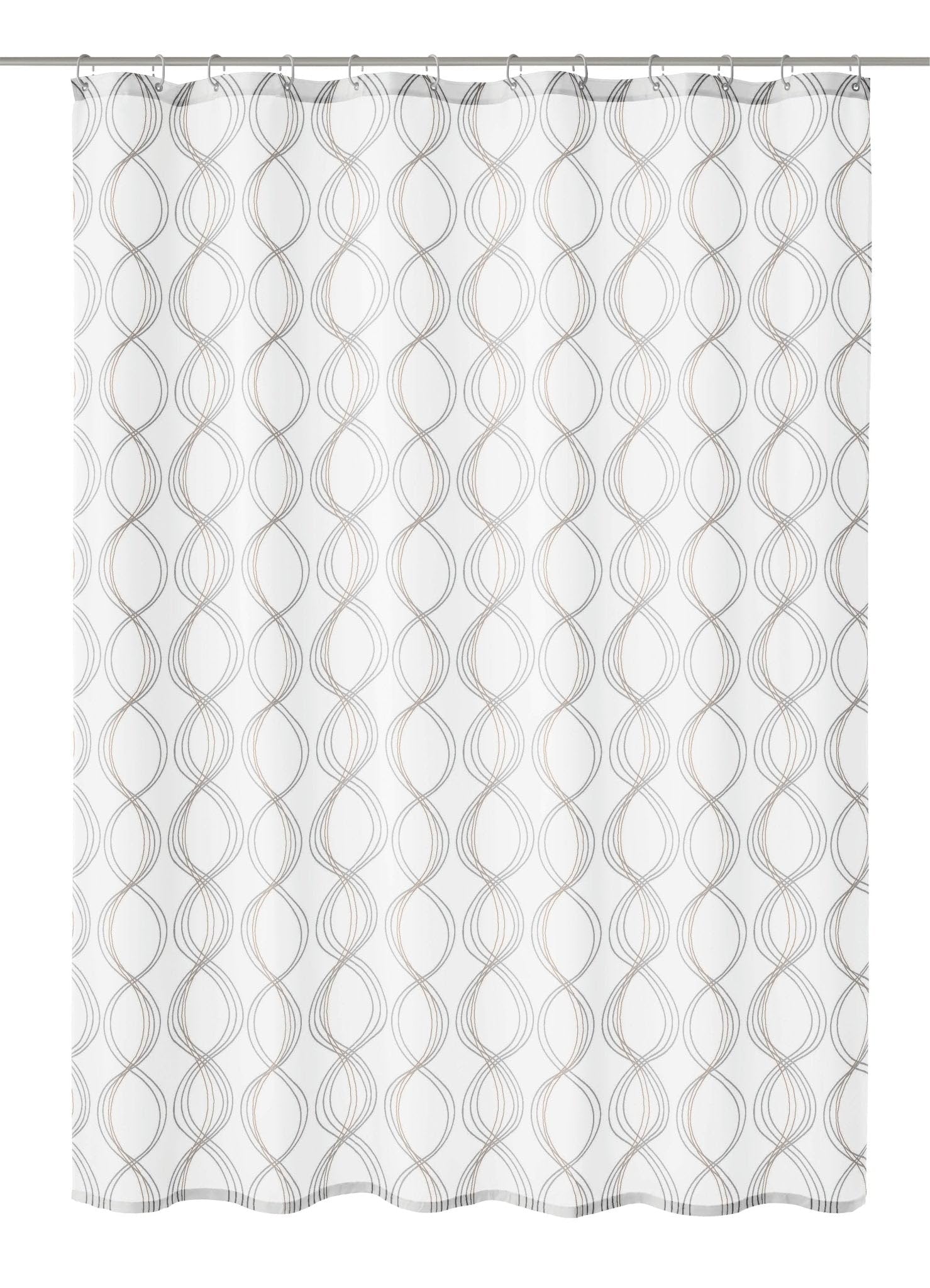 Kleine Wolke Classy TXT Shower Curtain 120 x 200 cm White