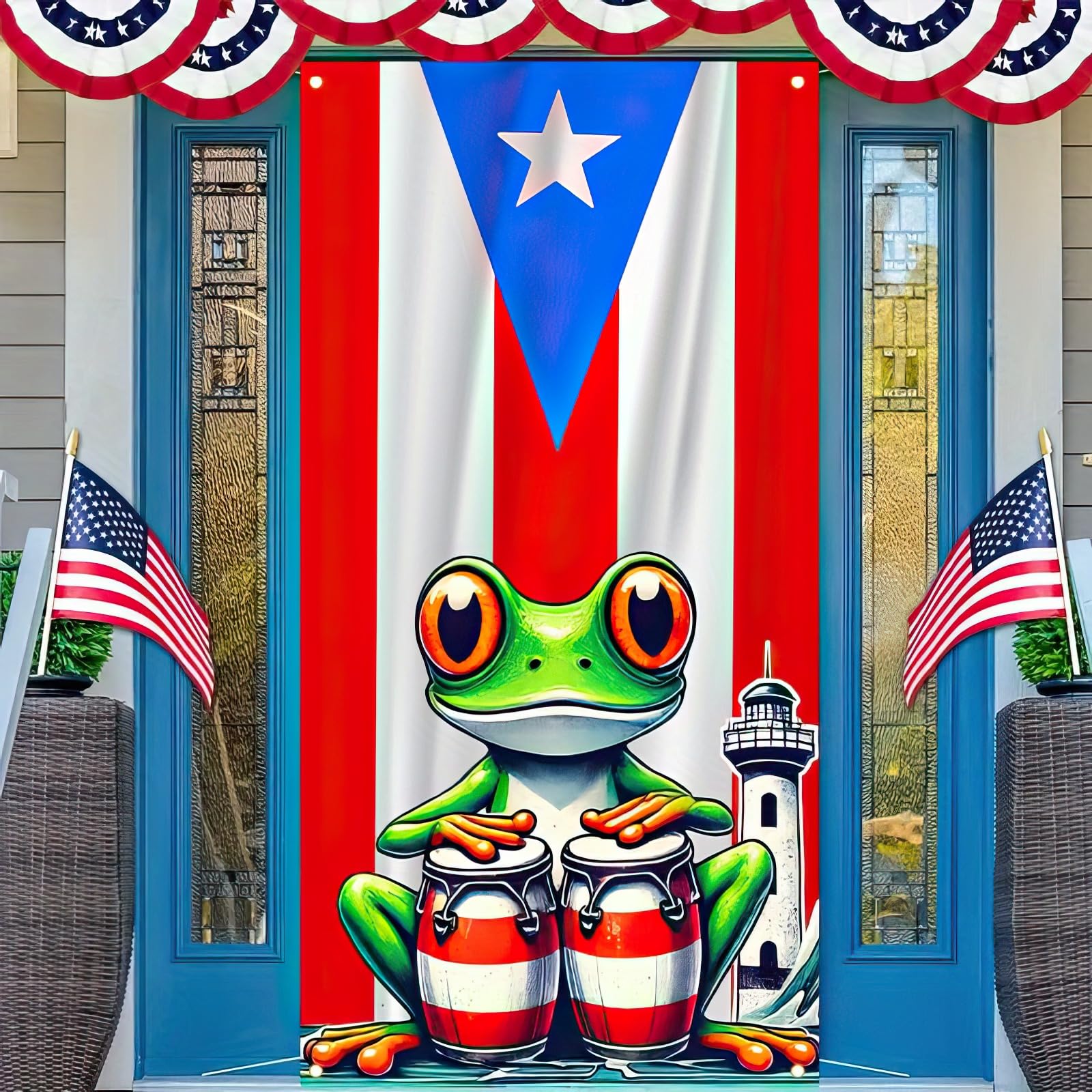 Amazon.com: BlissYard Door Cover Puerto Rico Coqui Frog Music
