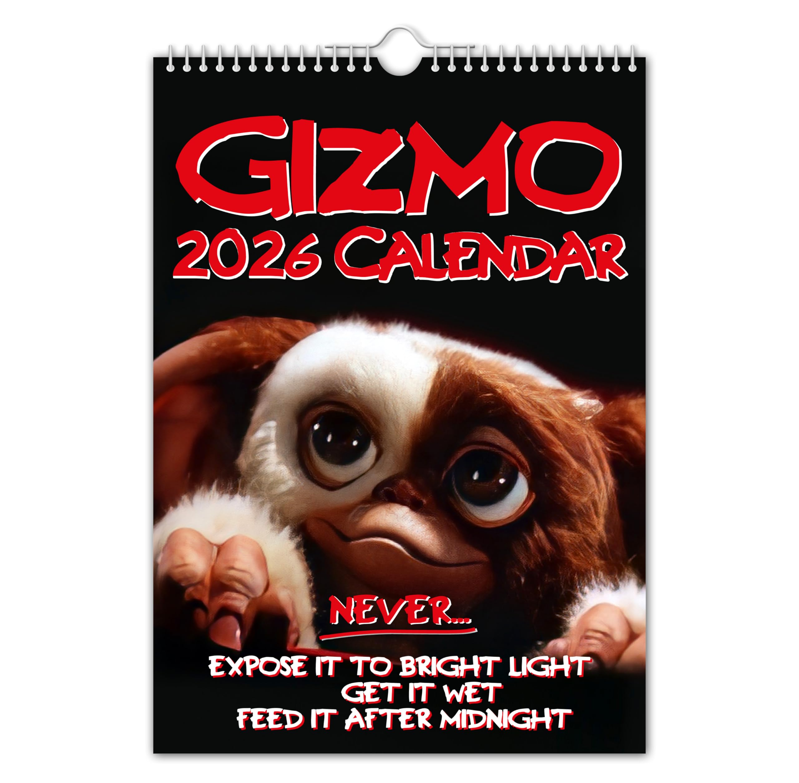 Gizmo/Gremlins - 2026 - A4 Wall Calendar // Nostalgic/Quirky/Christmas/Birthday/Gift Idea/Present/Novelty/Humour/Secret Santa/Year Planner/Office Gift