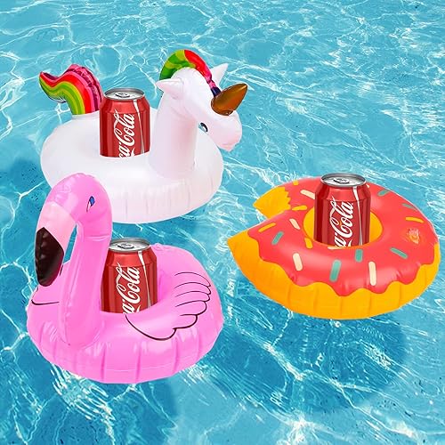 Miniatura 7 de 6 flotadores de unicornio y flamenco para piscina anillos de tubo de natación grandes juguetes inflables para niños adolescentes adultos verano