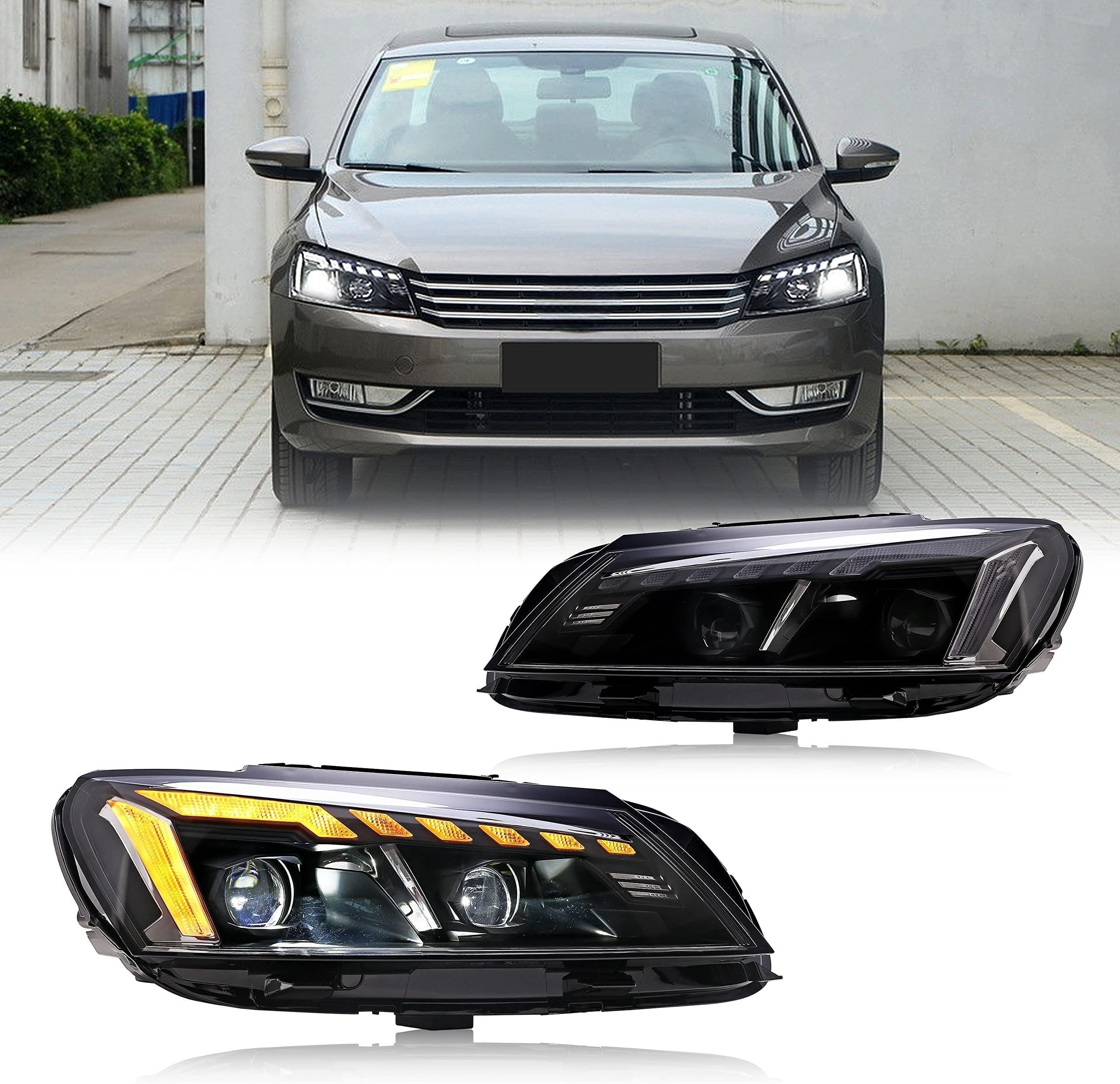 inginuity time LED Headlights For Passat 2011 2012 2013 2014 2015 With The Start Up Animation Sequential Indicator Front Lamp Projector Assembly