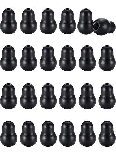 Maitys 24 piezas de repuesto para estetoscopio, tapones para los oídos universales de silicona suave (negro)