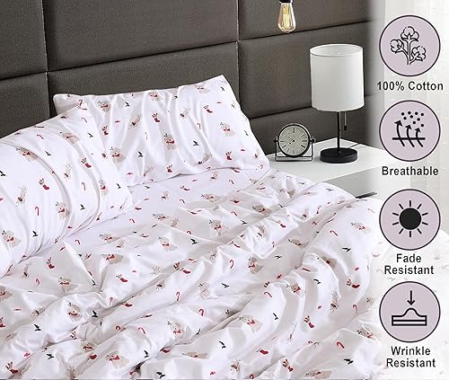 Miniatura 3 de Ruvanti - Sábanas de franela tamaño queen, 100% algodón cepillado, bolsillos profundos de 16pulgadas (hasta 18pulgadas), transpirables, supersuaves