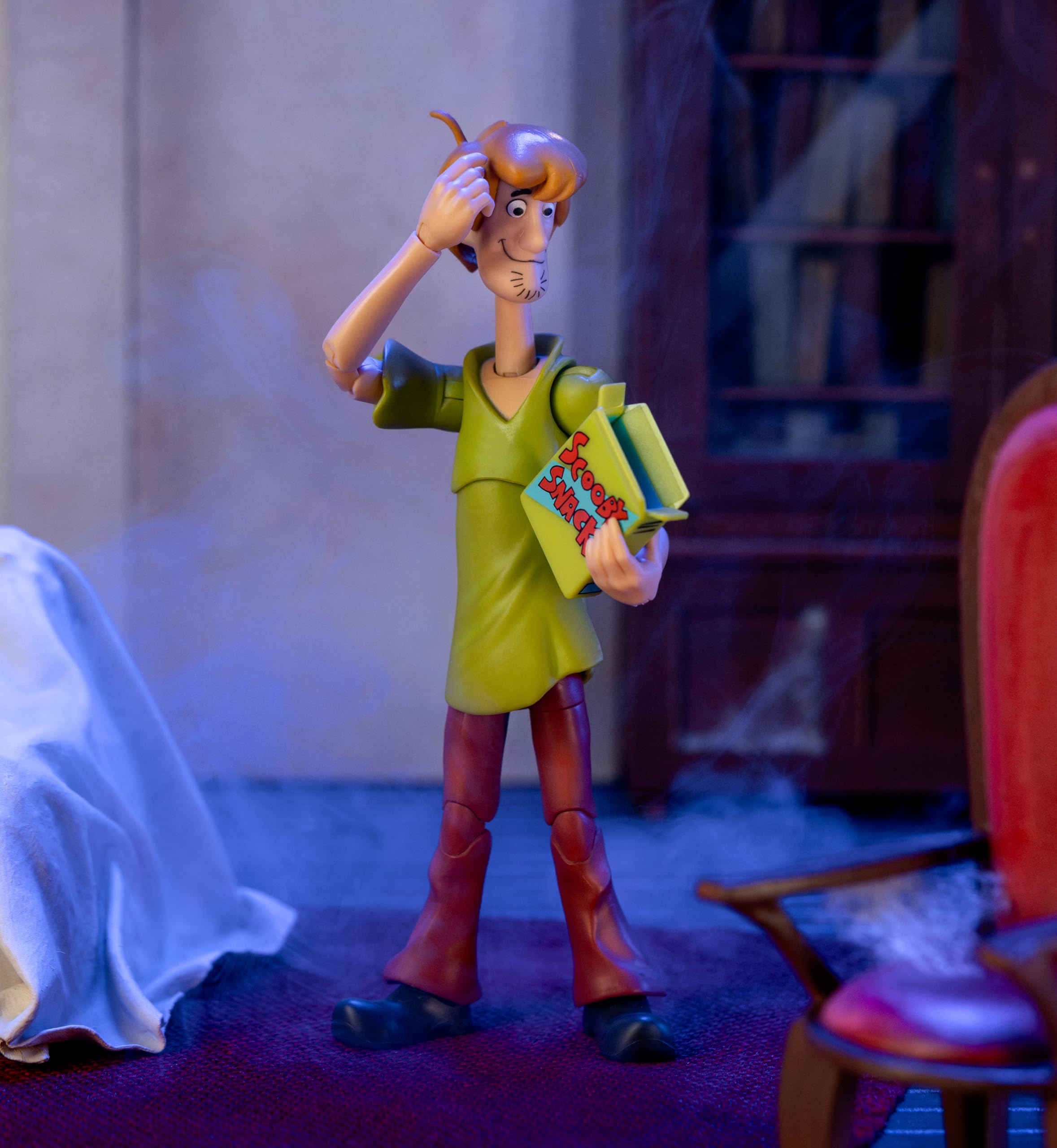Jada Toys Figur Shaggy Rogers (15,8 cm) - voll bewegliche Scooby-DOO Sammel- und Actionfigur, mit alternativem Kopf, Händen und Zubehör, für Fans und Sammler ab 13 Jahre, Welle 1