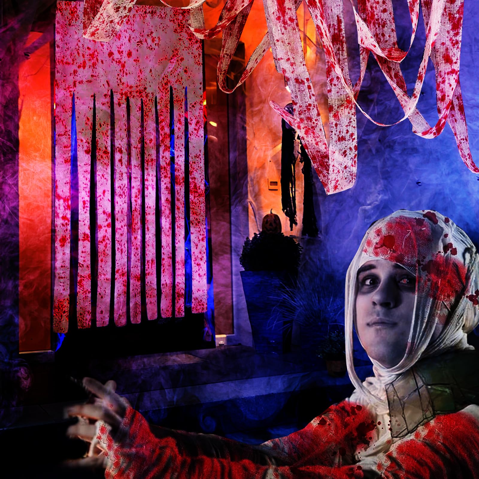 DealKits Halloween Deko Stoff 6x1,2m - Gruseliges Spinnennetz Tuch Für Party