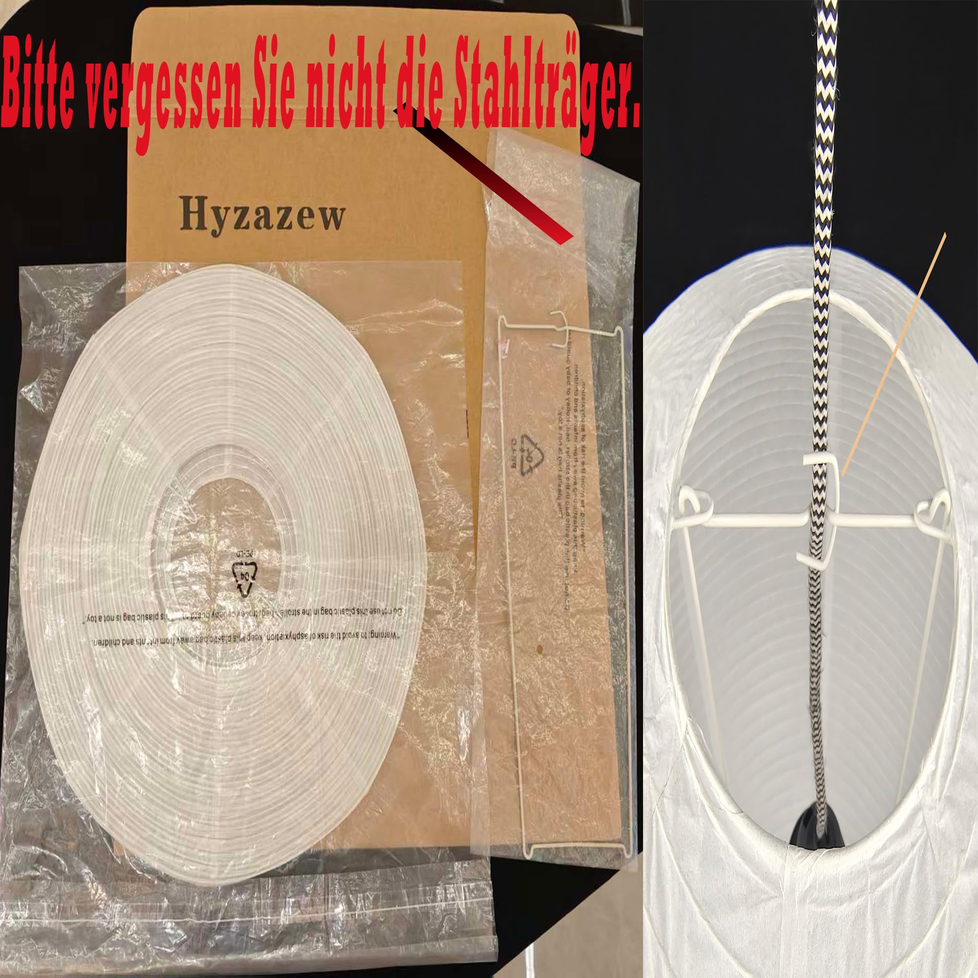 Papier Lampenschirm, Weiß Ovale Chinesische Papierlaterne, Faltbar Hängelampenschirm, Weicht Das Licht, Warmes Ambiente, für Schlafzimmer, Ess- und Wohnzimmer (45 cm)