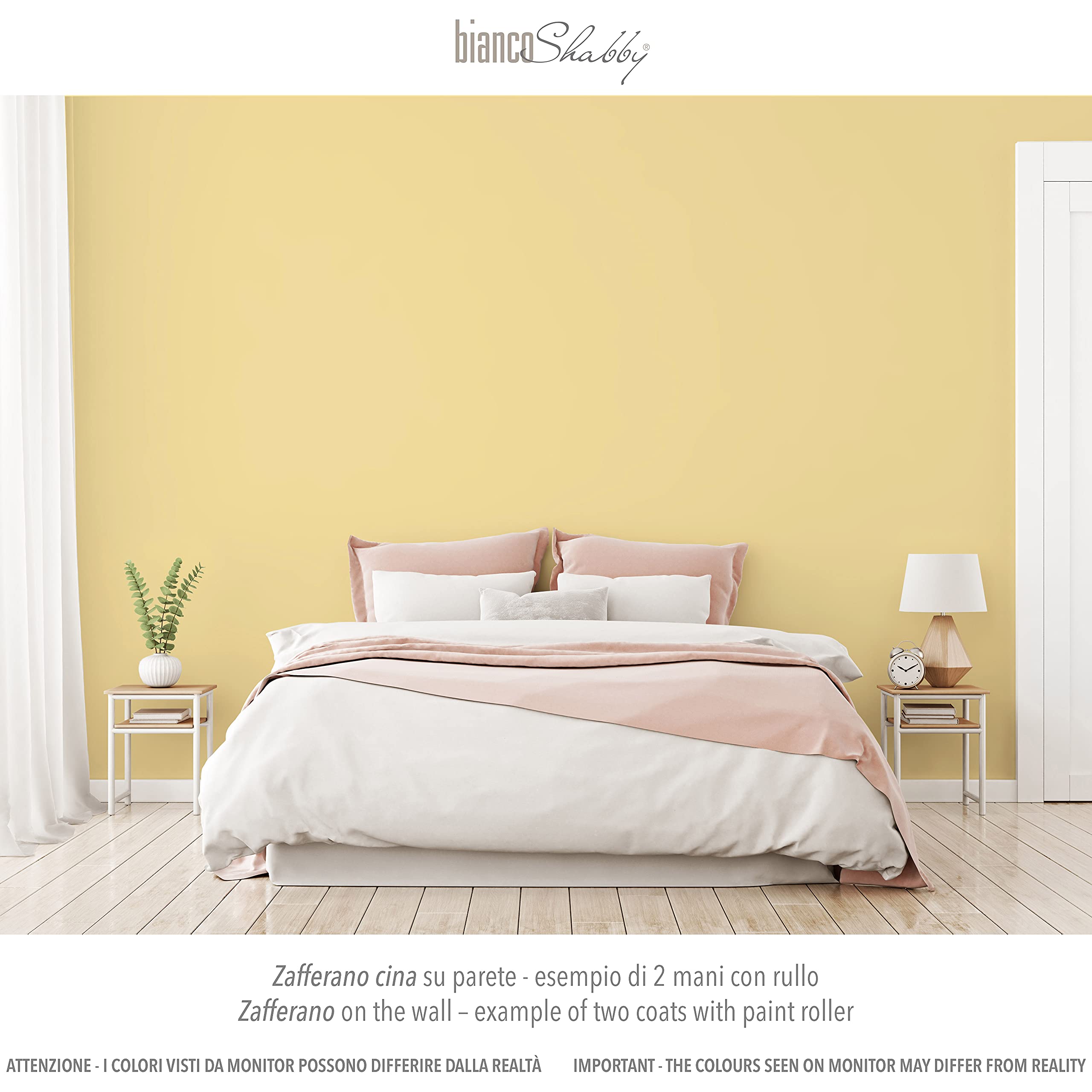 bianco Shabby® Chalk Paint Zafferano Farba kredowa do mebli i ścian, efekt vintage, shabby chic, ekstra matowa (2,5 Litra)