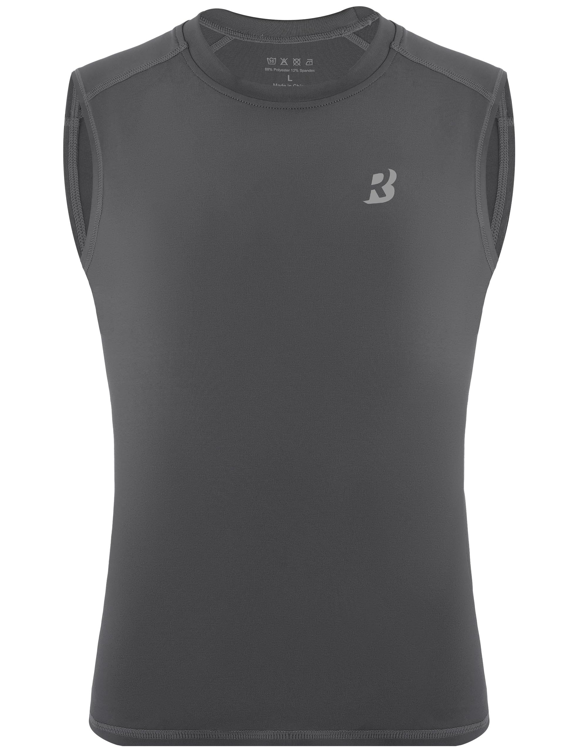 Roadbox Boys Youth Sleeveless Compression Shirt, Quick Dry Kids Football Undershirt, Athletic Soft Tank Tops Sport Basketball