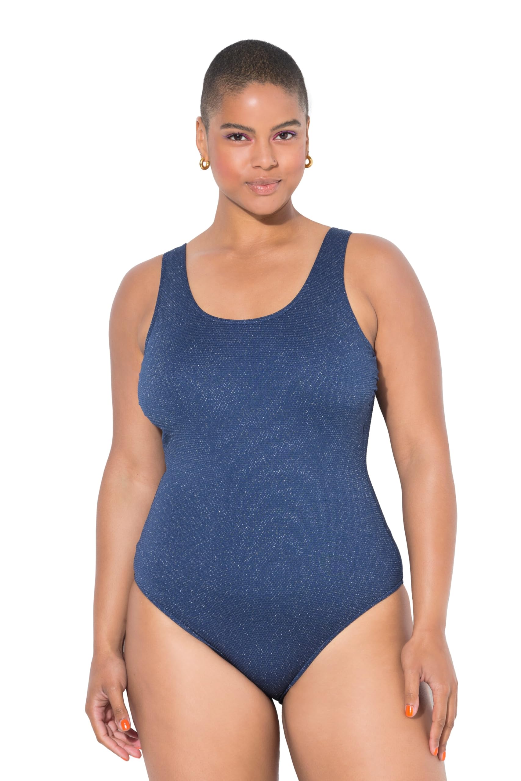 Studio Untold Damen große Größen Übergrößen Plus Size Badeanzug, Softcups, Glittereffekt, Shaping 842361