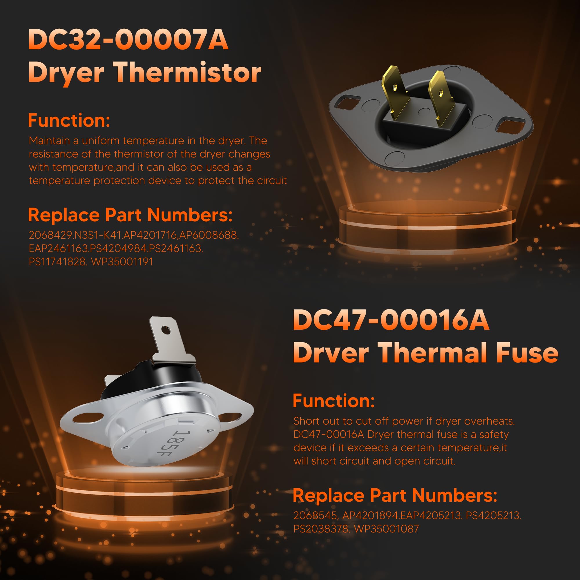 【Ulepszenie】 Element grzewczy do suszarki DC97-14486A do Samsunga DV45H7000EW/A2 DVE50R5200W/A3 DVE50R5400V/A3 DVE50M7450W/A3 DV40J3000EW/A2 DV42H5200W/A2 00 EP/ A3 DVD. 42H5200EW/A3 DV48H7400EW/A2