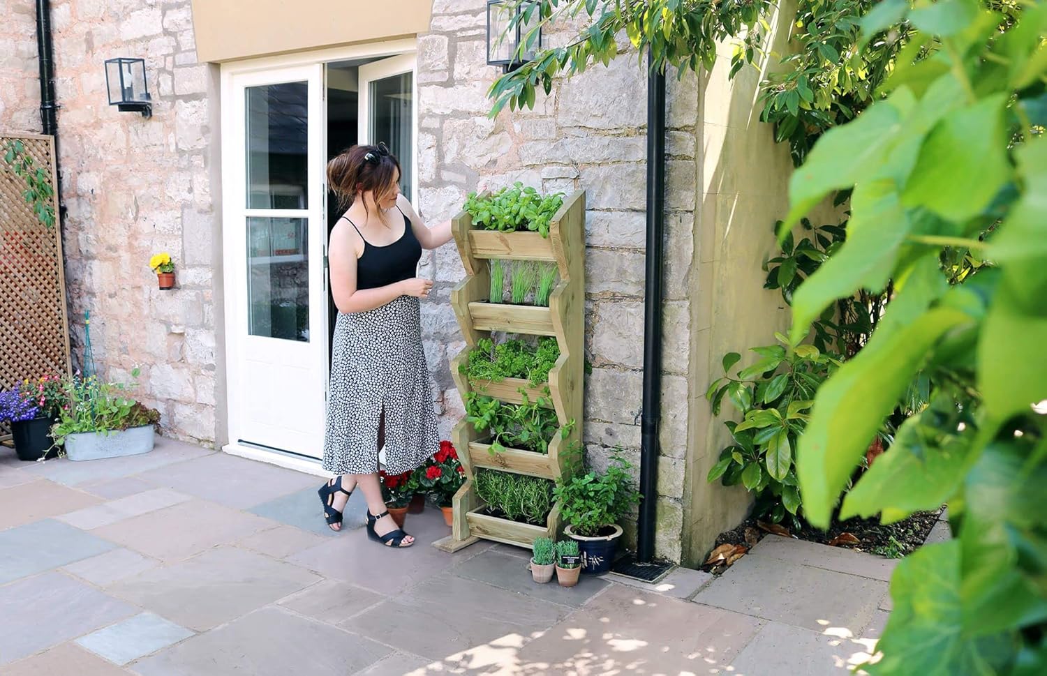 Tall Vertical Planter Stand for Herbs, Flowers, Plants and Vegetables