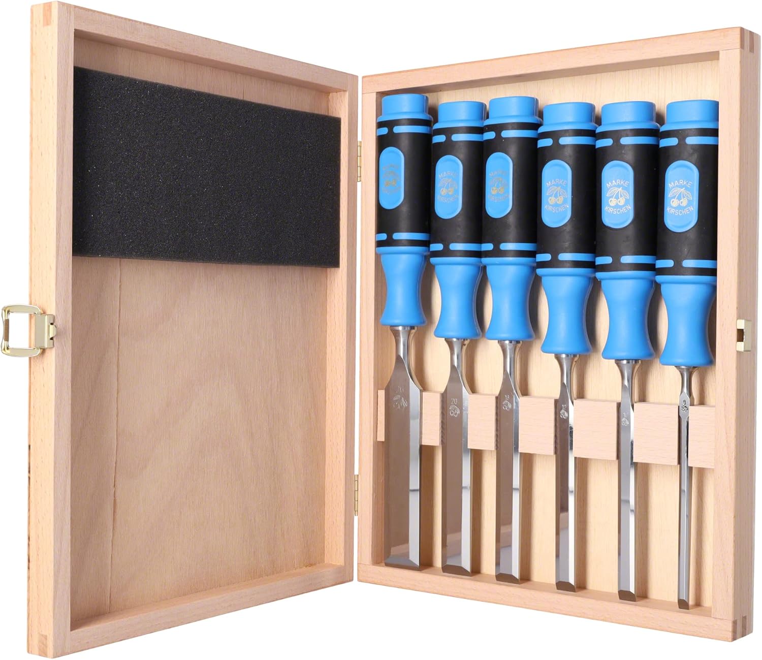 Kirschen 1108000 Firmer Chisel Set (with 2 Component Handles (6 Piece