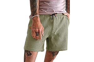 MEIR Mens Casual 5"/7" Shorts Drawstring Elastic-Waist Waffle Sports Running Beach Shorts