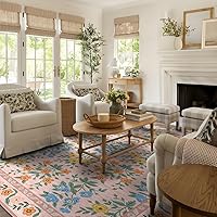 Vista 41 de Vintage Bohemian Entry Rug, 2x3 Small Entryway Rug Boho Kitchen Rugs Non-Slip Washable Indoor Door Mat, Distressed Floral Soft Accent Throw Rugs for