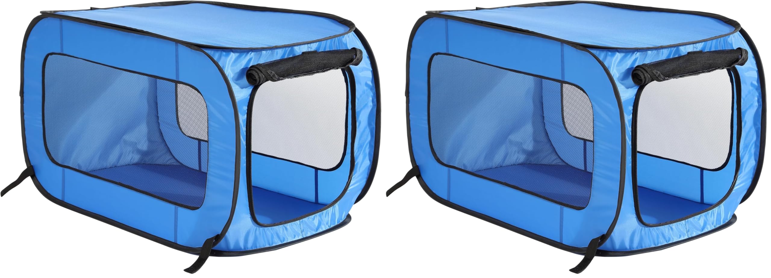 Beatrice Home Fashions Taşınabilir, Katlanabilir, Pop Up Seyahat Evcil Hayvan Kulübesi, 24" U x 16.5" G x 16" Y, Mavi (2 paketi)