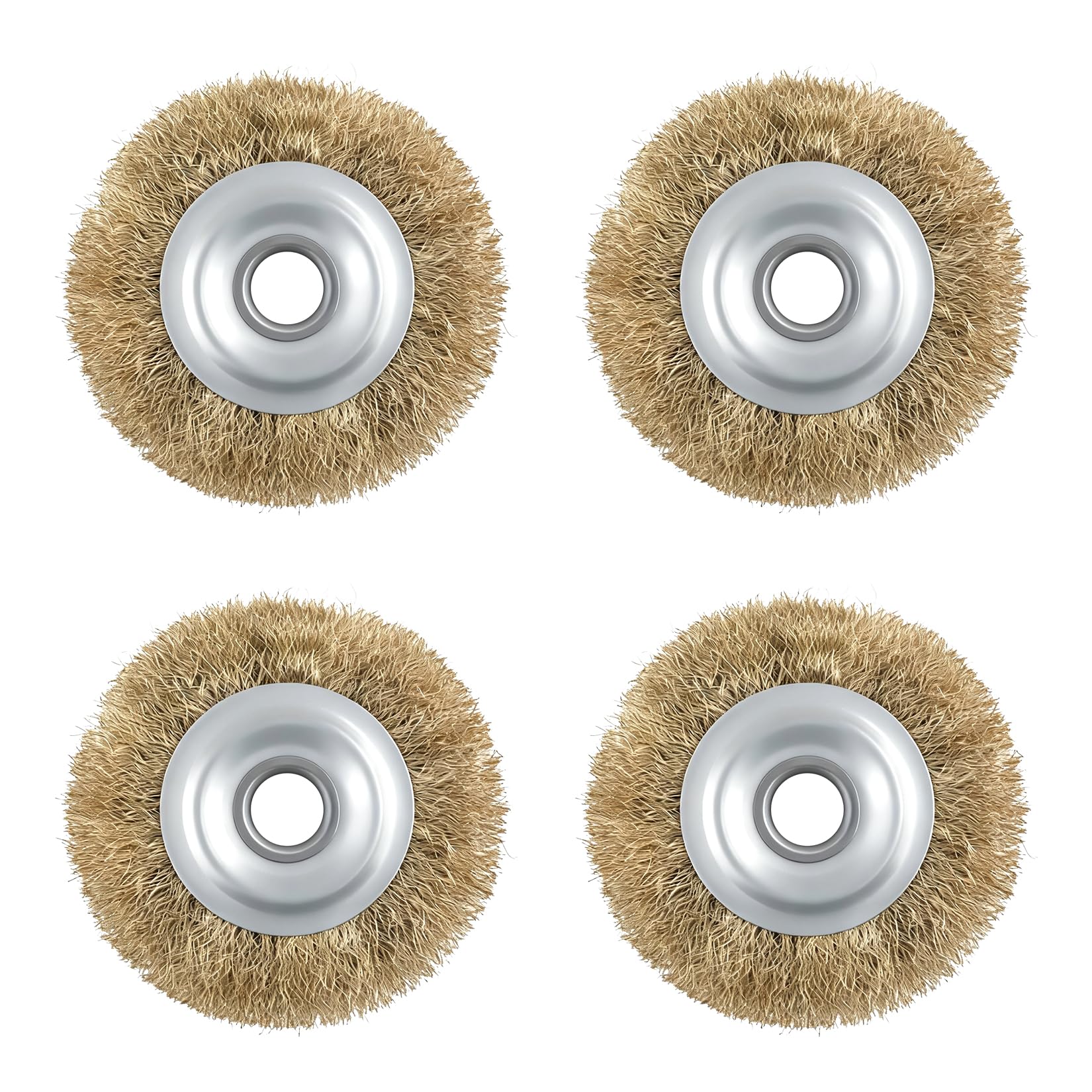 4 Pcs Wheel Brush for Ryobi Patio Cleaner, Ryobi patio cleaner wire brush，Wire Brush Replacement Heads with Arbor Hole Compatible with RAC814 RY18PCA-0 OPC1800, for Rust & Weed Cleaning (100mmx16mm)