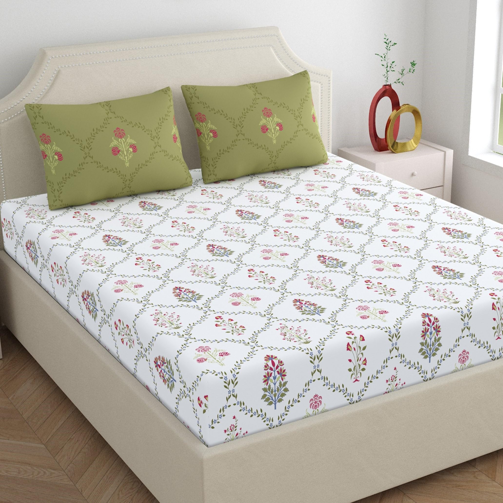 Home Ecstasy King Cotton Bedsheet Set - Light Blue -22