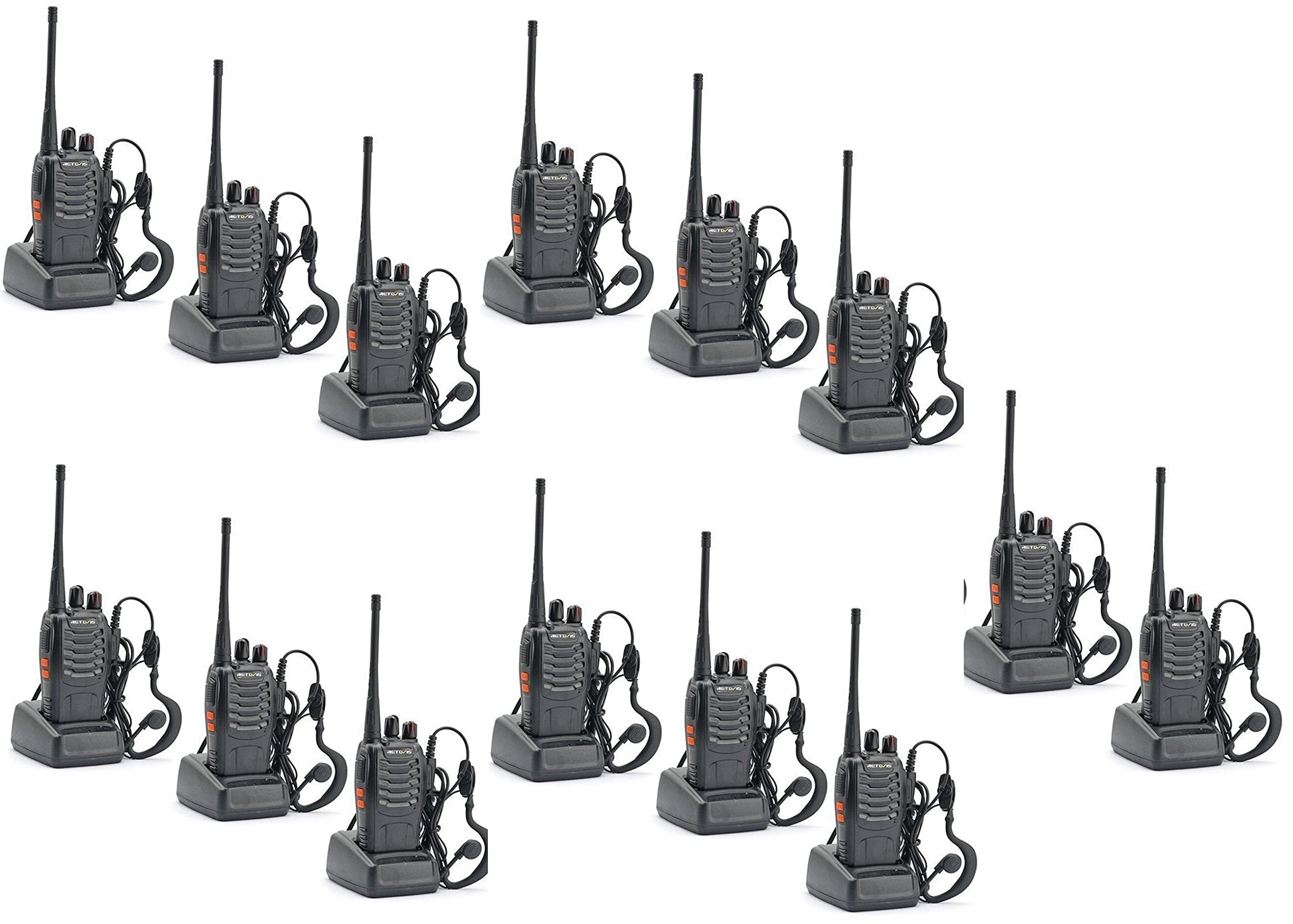 Retevis H-777 Walkie Talkies for Adults Long Range Hand Free Handheld Rechargeable Two Way Radio Business 2 Way Radios with USB Charger (Pack of 14)