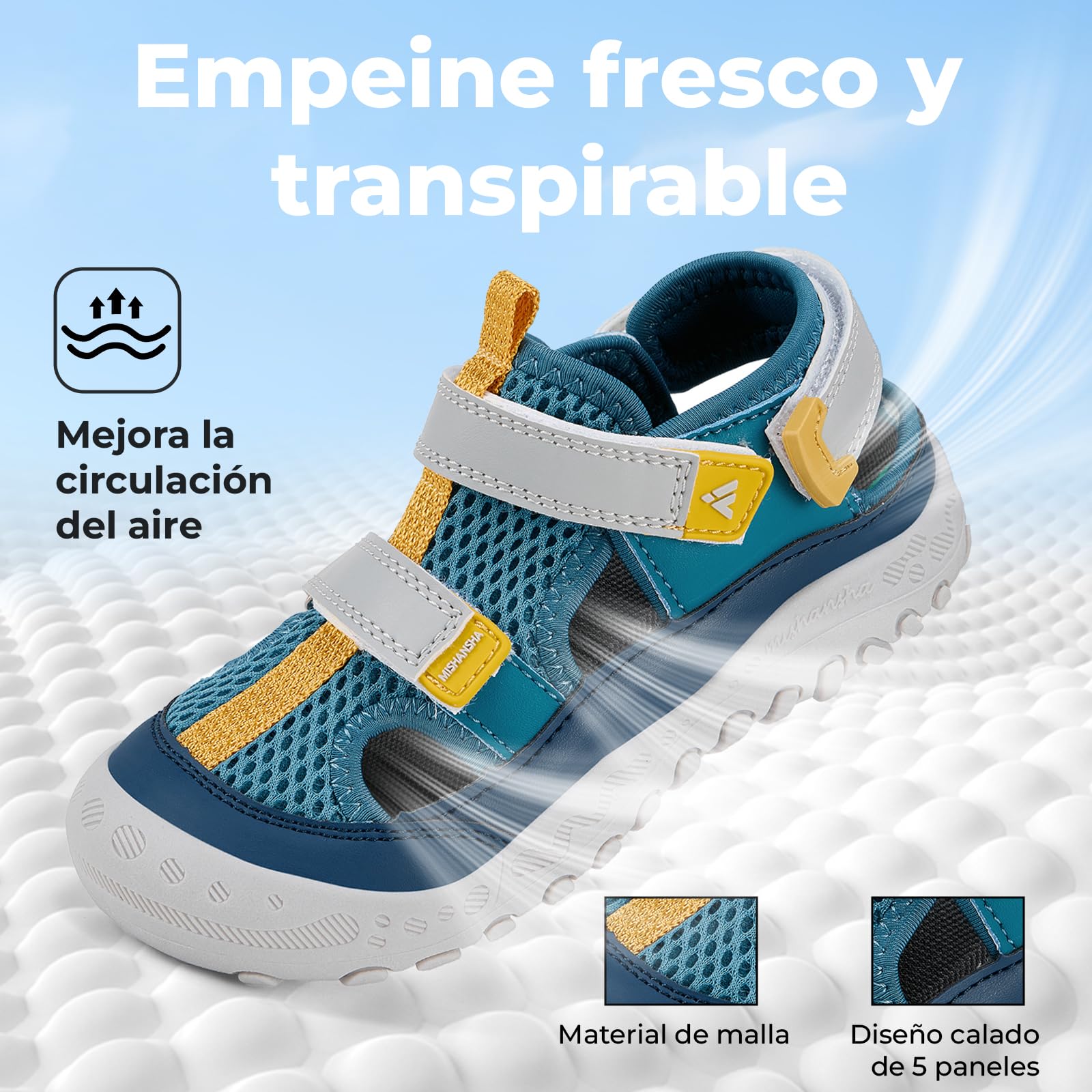 Mishansha Boys Girls Trekking Sandals with Closed Toe, Breathable and Non-Slip, Size 24-38 — view 5