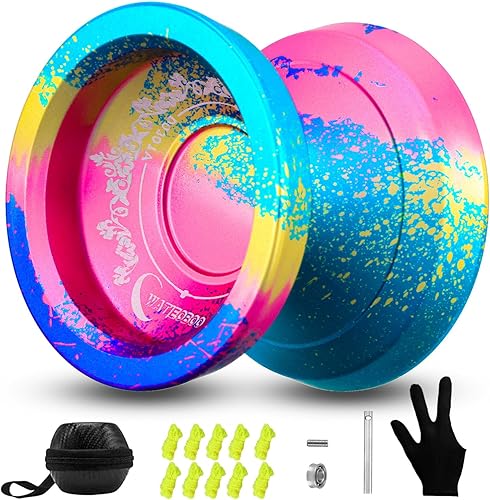 Miniatura 8 de WATIEOBOO M18 Kit de Yoyo Metálico Sensible e Insensible - Yoyo Profesional para Principiantes y Adultos con Juego de Trucos, Rodamiento, Cuerdas,