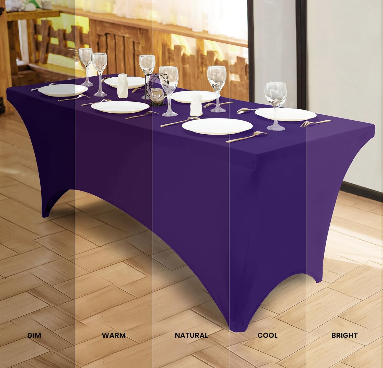 Banquet Tables Pro 60 Inch Round Stretch Tablecover - Black Spandex Tight Fit Table Cloth