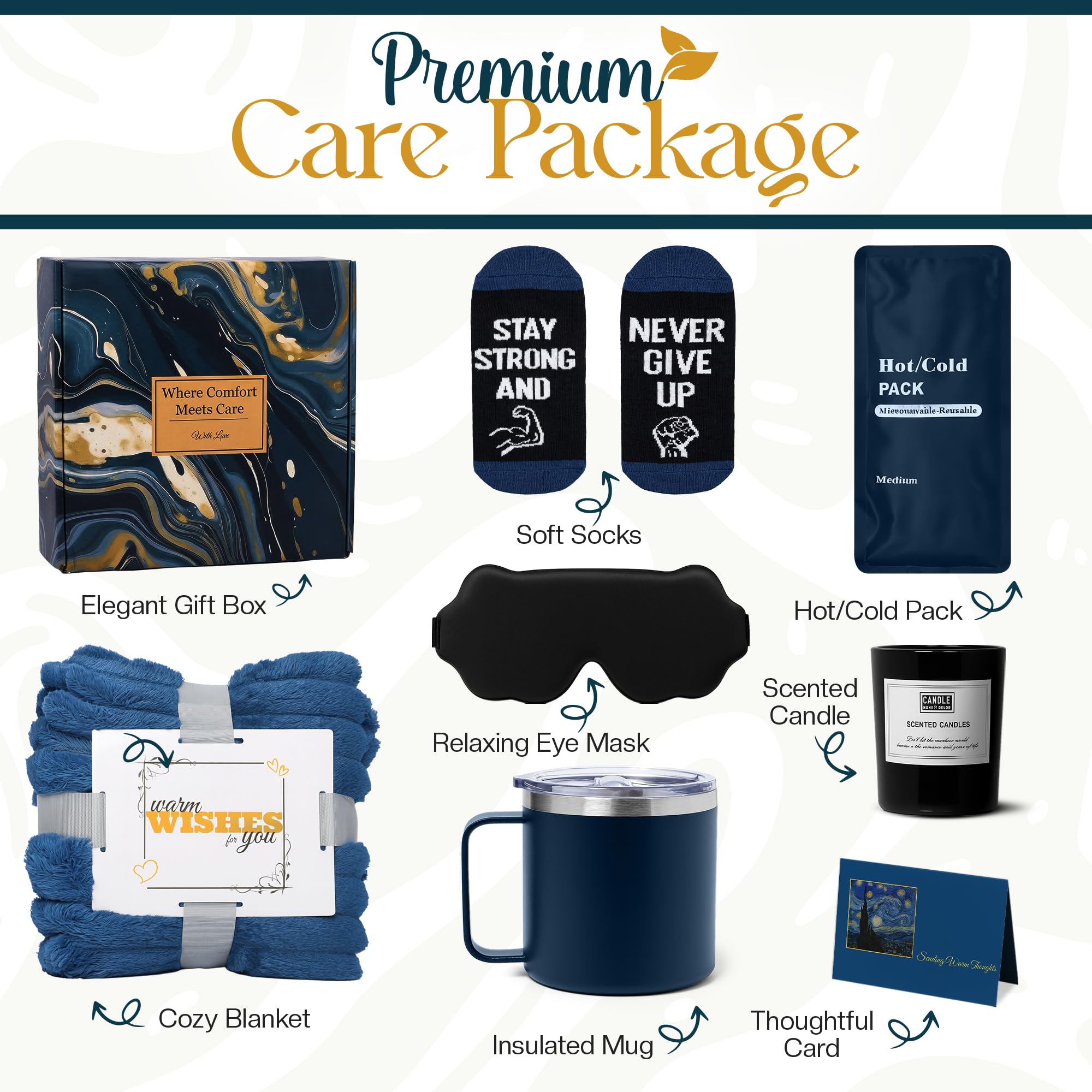 Get Well Soonman Geschenkkorb, Pflegeset für Männer, Feel Good Soon Geschenke, Heiße Kalte Verpackung, Nach Operationen, Krebsgeschenke, Beileidsgeschenkkorb, Fühlen Sie sich besser, Kranker Freund